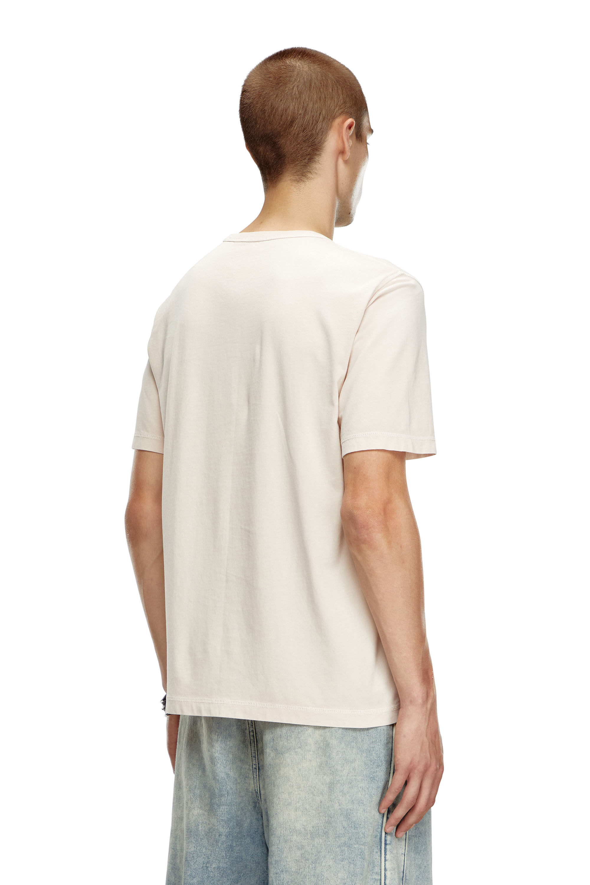 Men's T-shirt with sun-faded treatment | Beige | Diesel