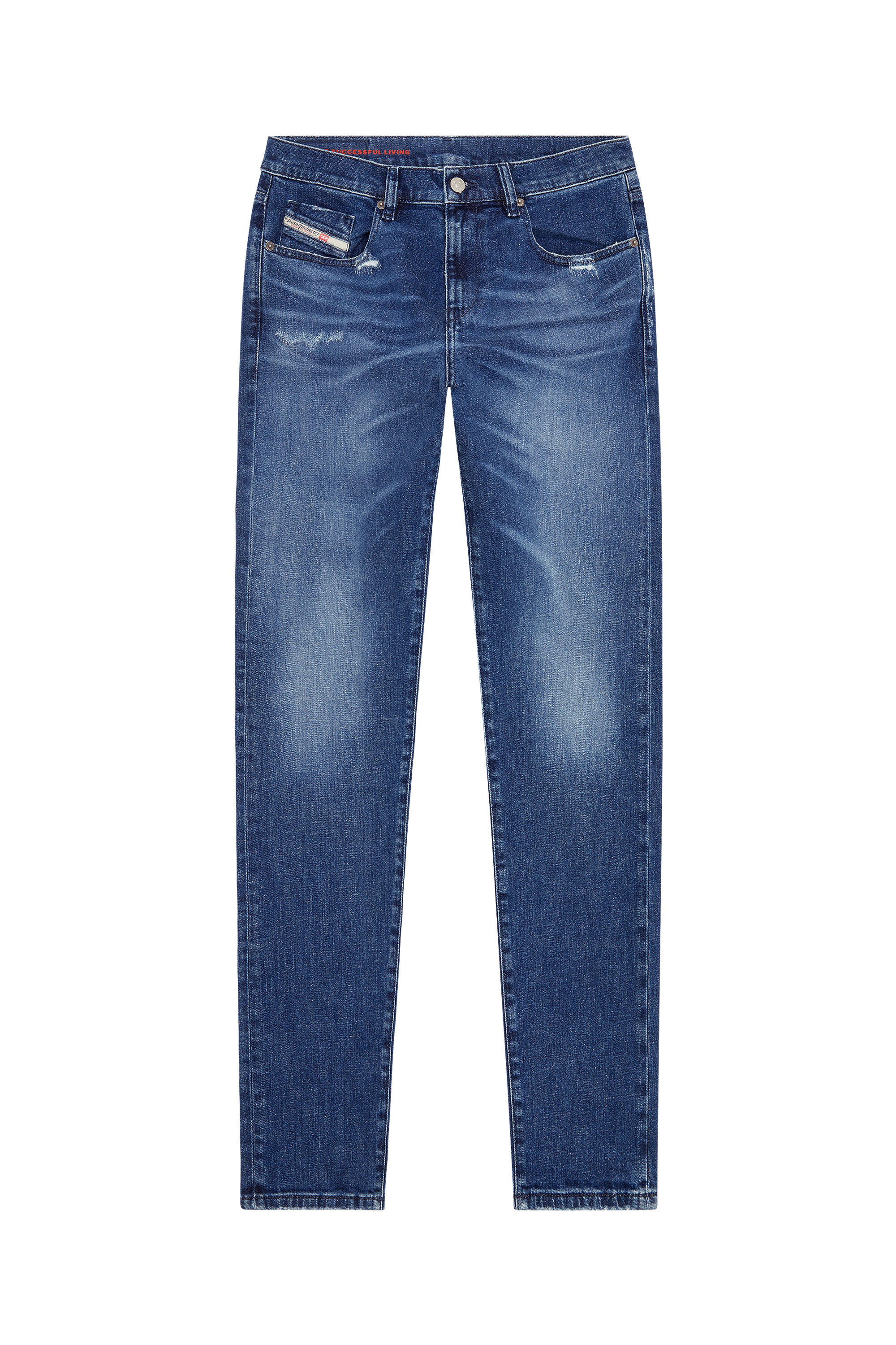 Diesel - 2019 D-Strukt 09F55 Slim Jeans, Azul medio - Image 2