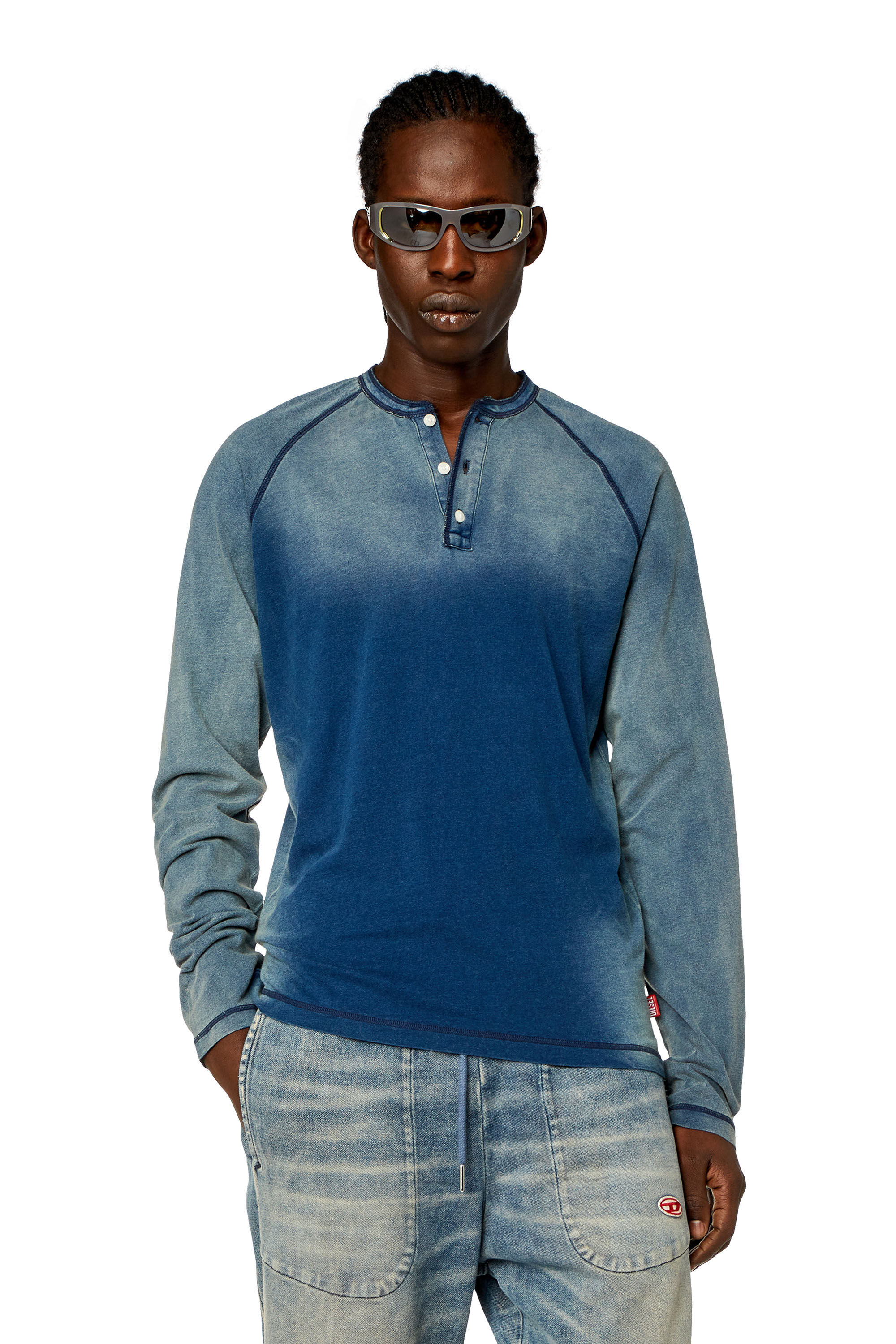 Camiseta henley hombre store