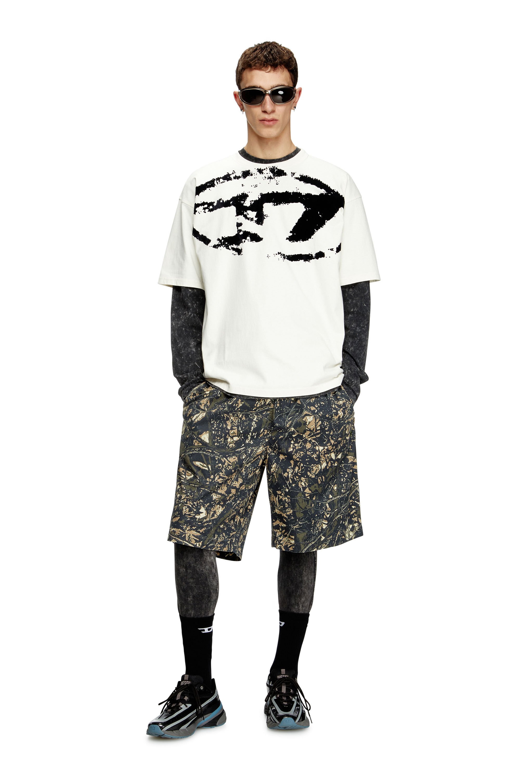Diesel - T-BOXT-N14, Camiseta con logotipo desgastado en relieve Hombre in Multicolor - 1