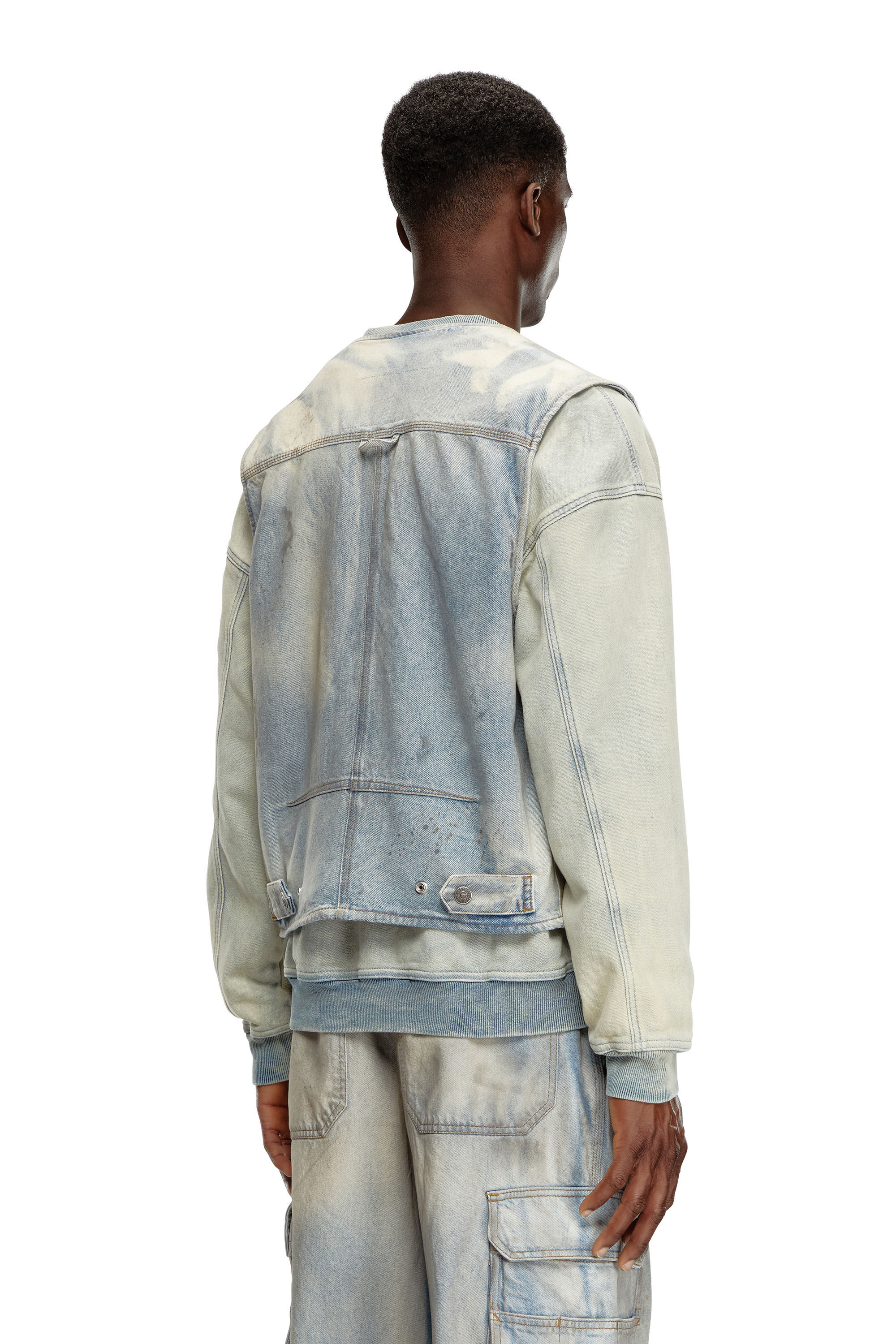 Diesel - D-SAMP-S, Chaqueta sin mangas de denim solarizado Hombre in Multicolor - 5