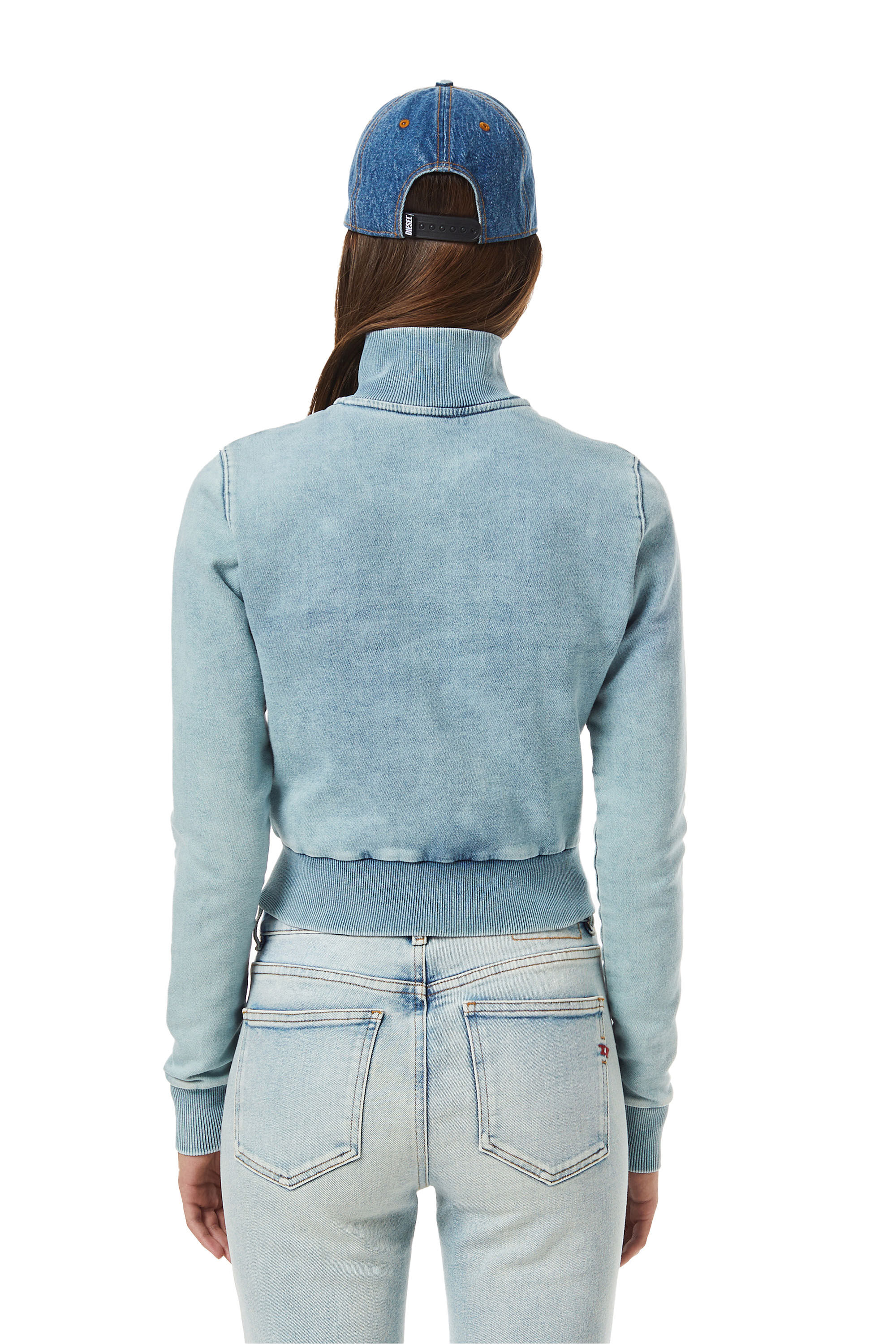 Diesel - D-EMY TRACK DENIM SWEATSHIRT, Light Blue - Image 4