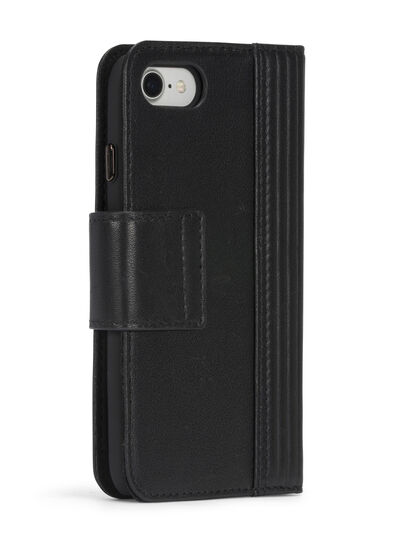 BLACK LINED LEATHER IPHONE 8 PLUS/7 PLUS FOLIO, Black Diesel - BLACK LINED LEATHER IPHONE 8 PLUS/7 PLUS FOLIO, Black - Flip covers - Image 7