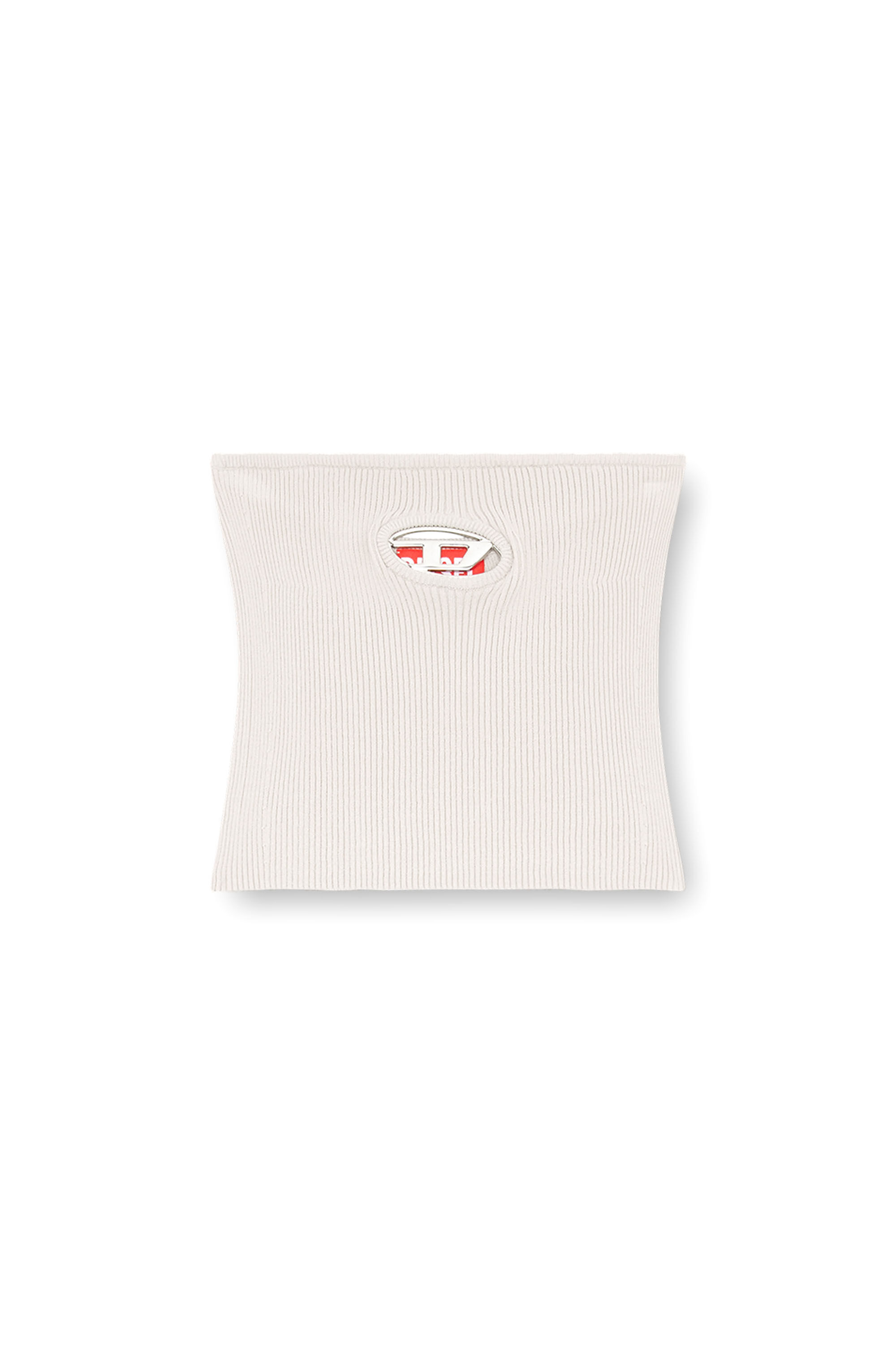 Women's Metallic tube top with logo hardware | Grey | Diesel