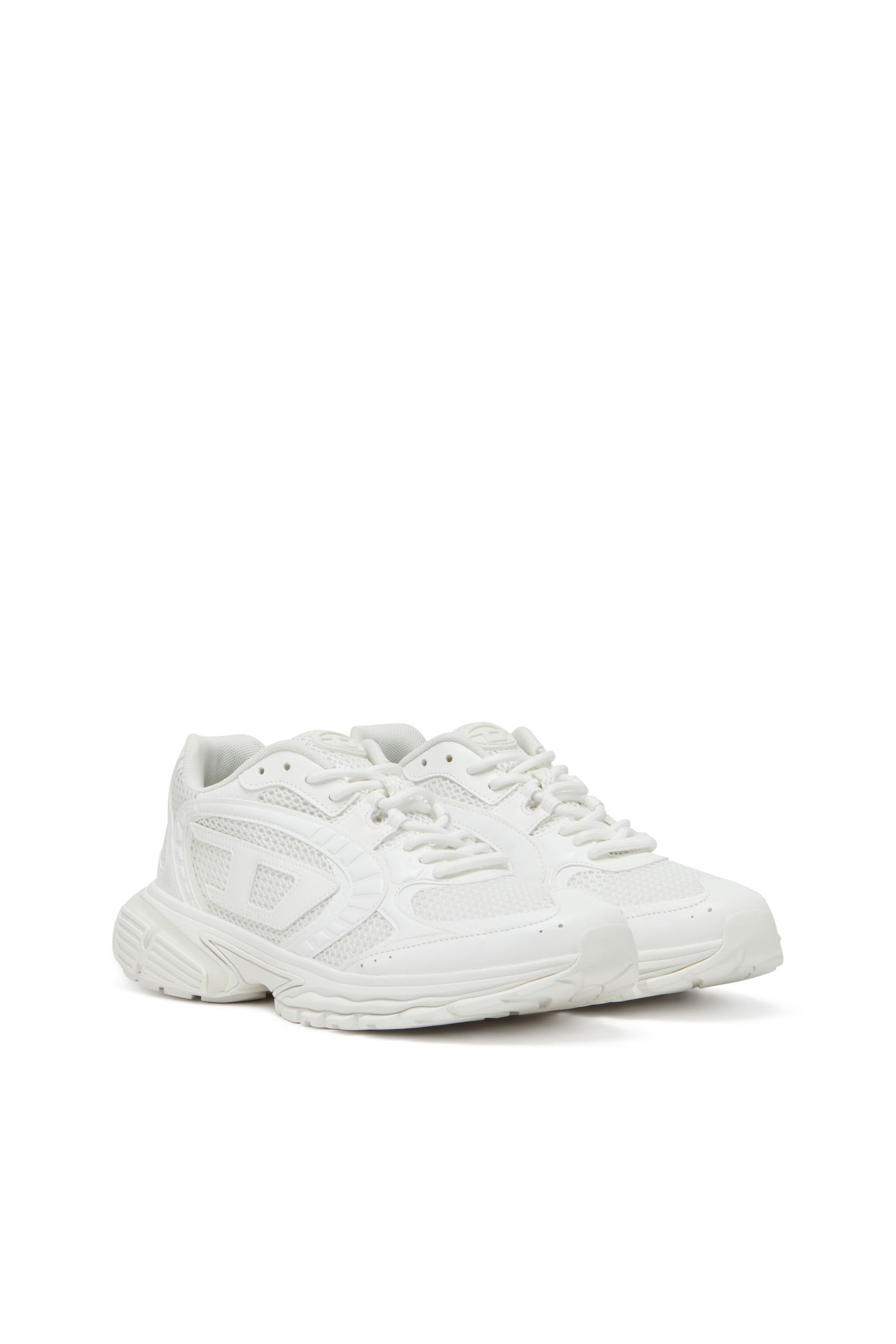 Men's Mesh sneakers with Oval D logo | White | Diesel