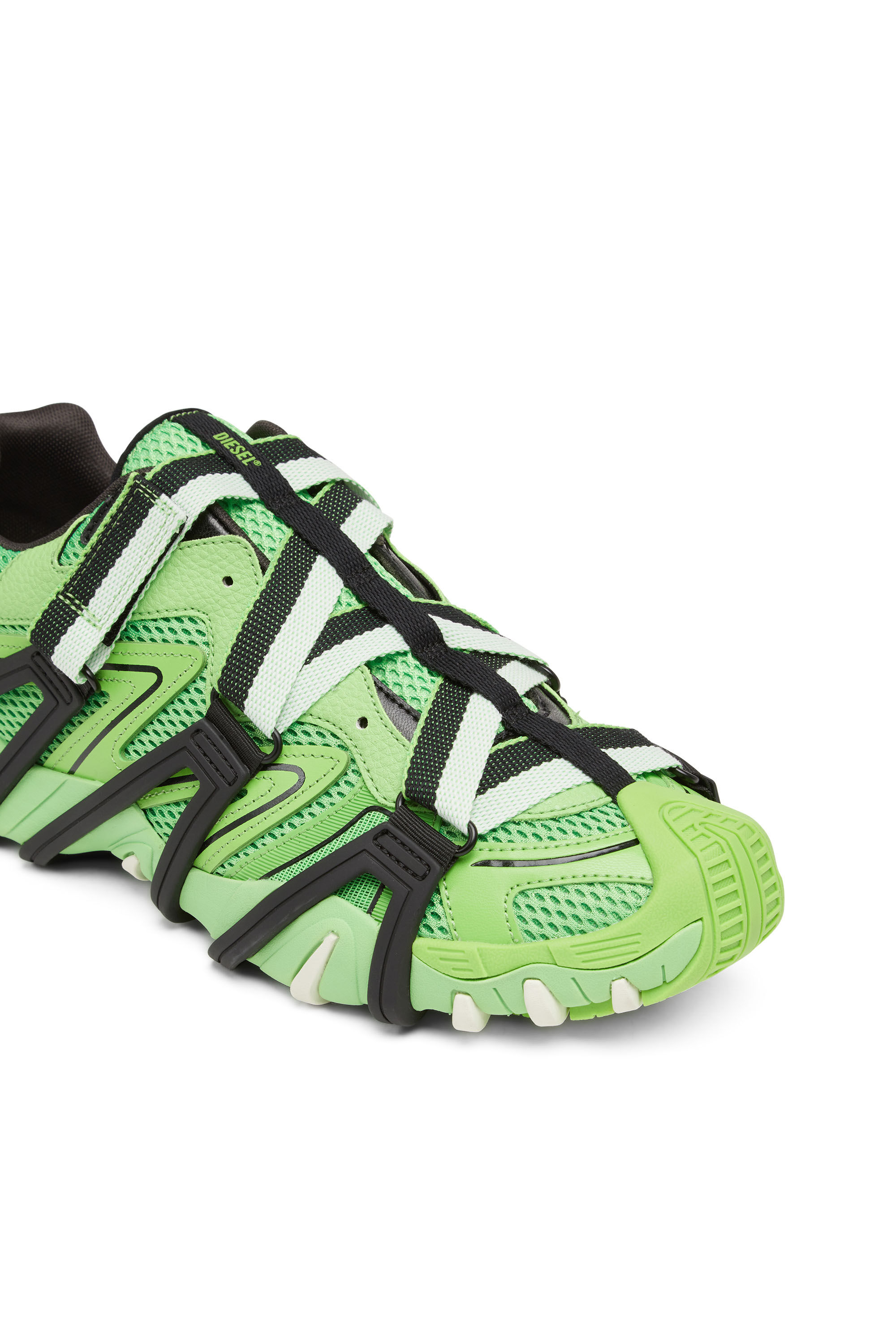 Diesel - S-PROTOTYPE-CR  W, Woman's S-Prototype-CR  W - Cage sneakers in mesh and leather in Green - 6