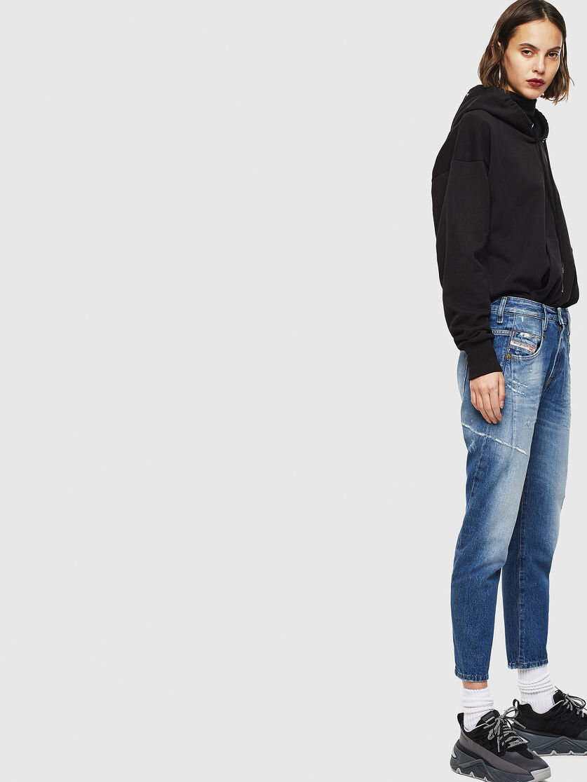 Fayza 0097b Woman Boyfriend Medium Blue Jeans Diesel