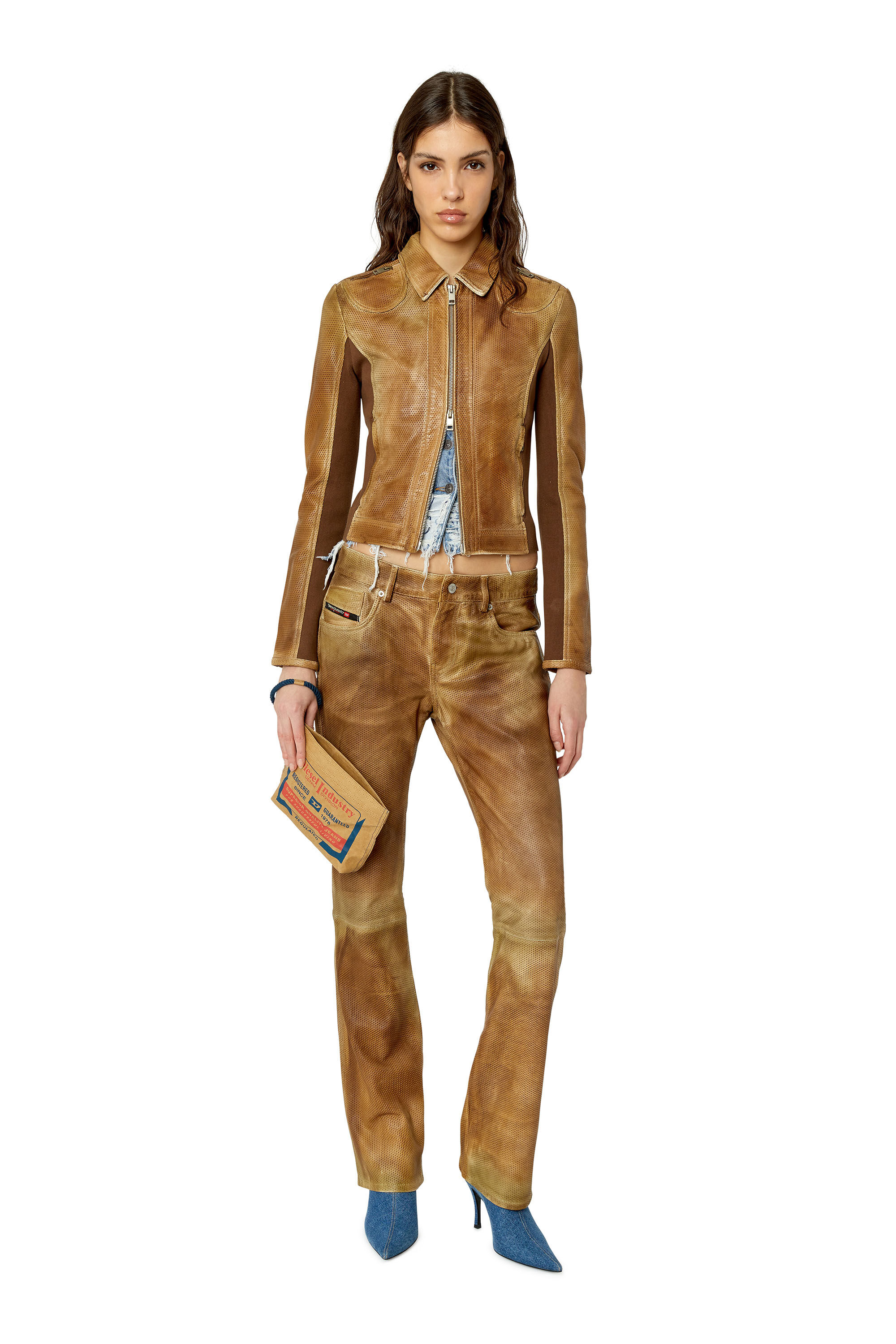 L-TEXA Woman: Pants in perforated leather | Diesel