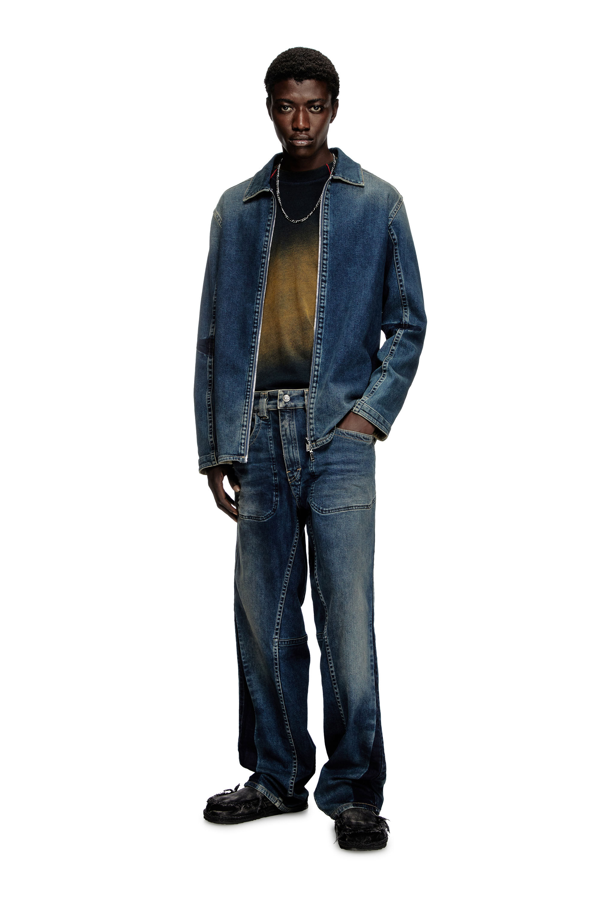 Diesel - Relaxed Jeans 2001 D-Macro 09J06 Hombre, Azul medio - 1