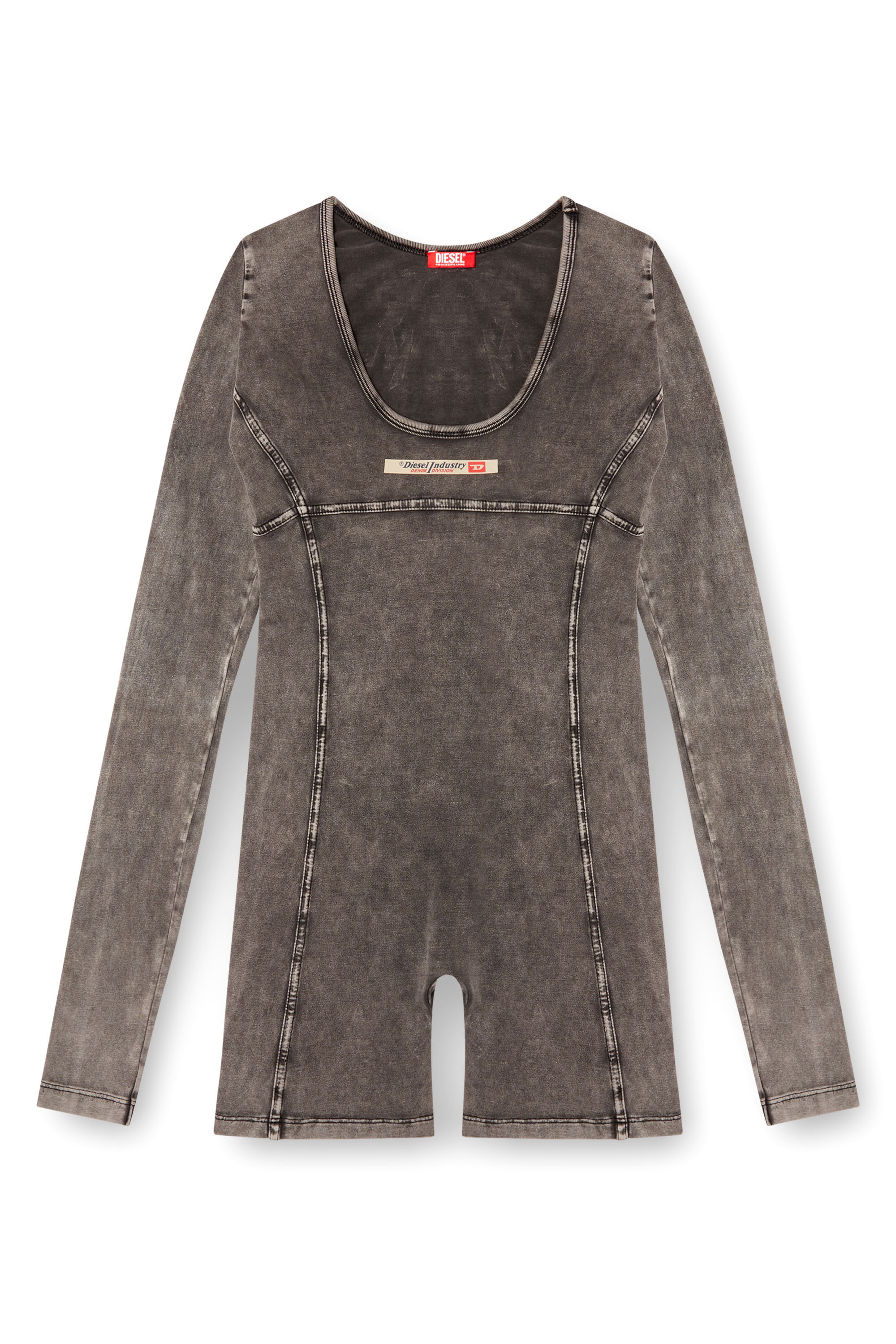 Diesel - PHOEBE-DNM, Sujetador sin tirantes con logotipo grande Mujer in Gris - 1