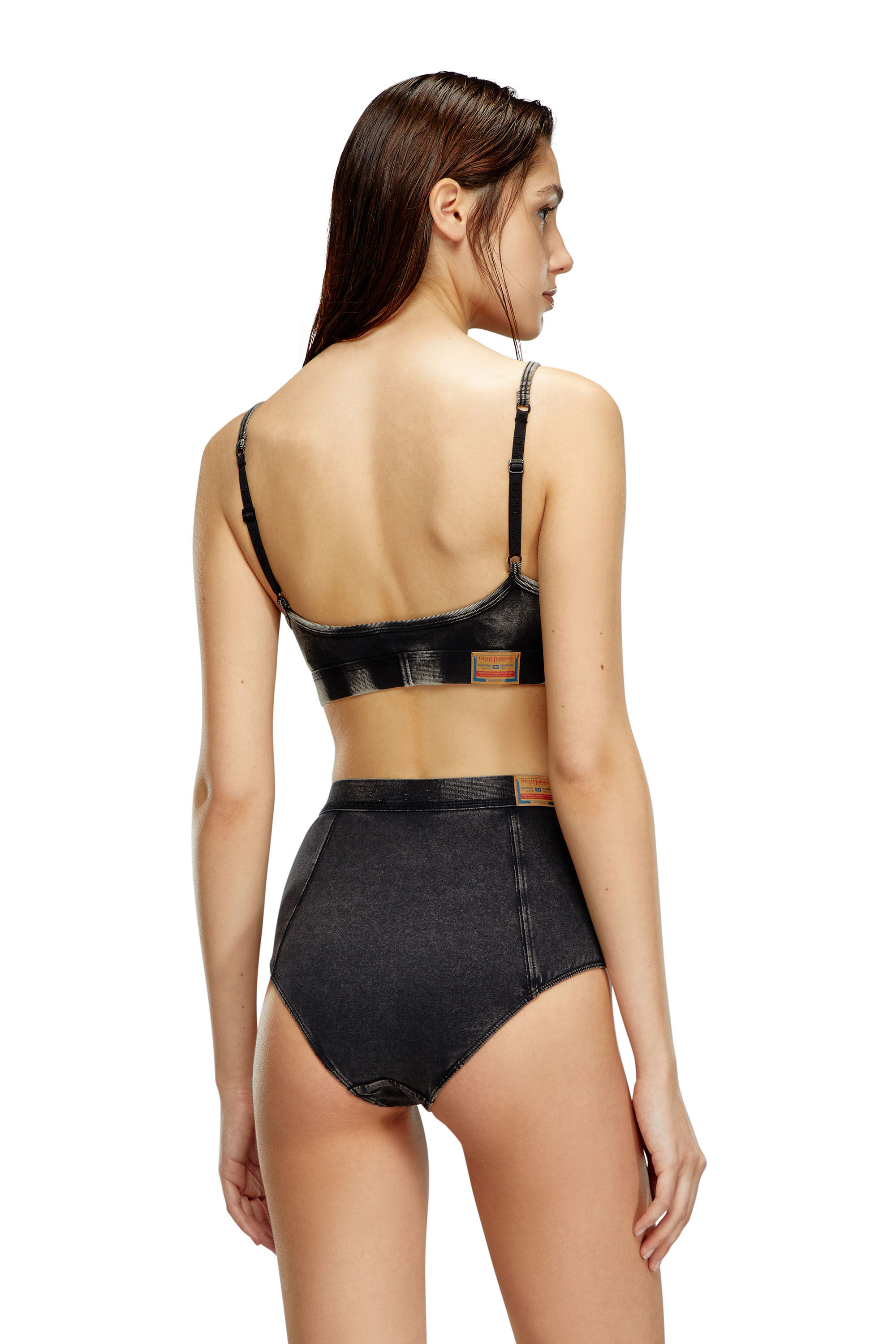 Diesel - UFPN-DRONA, Calzoncillos hipster en tejido vaquero elástico Mujer in Negro - 3