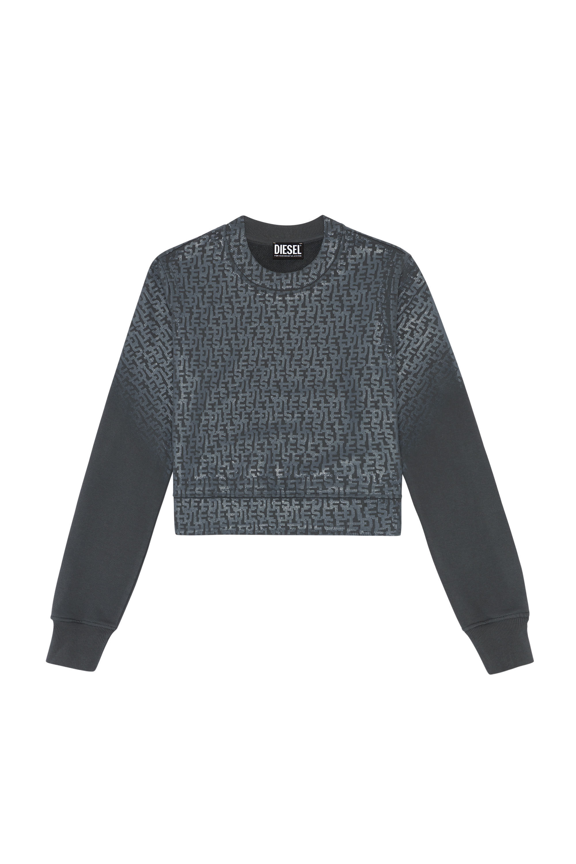Diesel - F-SLIMMY-MONO, Sudadera con estampado monogram Mujer in Negro - 2