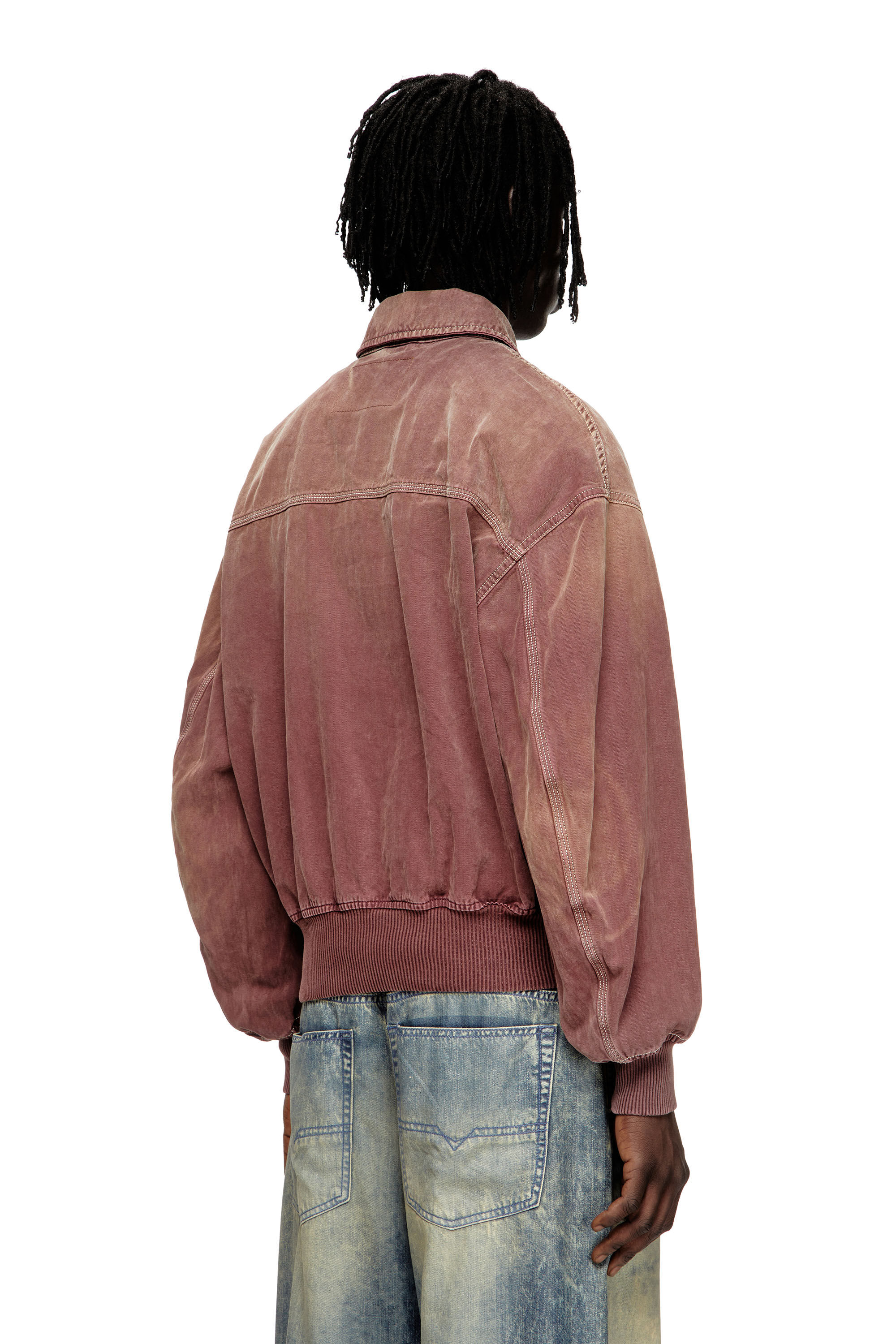 Diesel - D-KURZ, Unisex's Jacket in coloured herringbone denim in Brown - 5