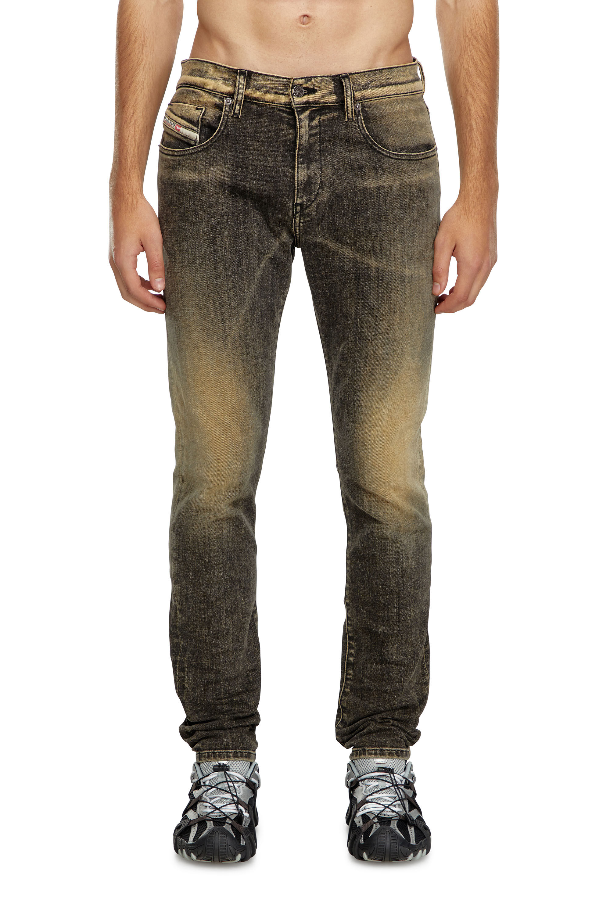 Diesel - Hombre Slim Jeans 2019 D-Strukt 09J48, Negro/Beige - Image 3