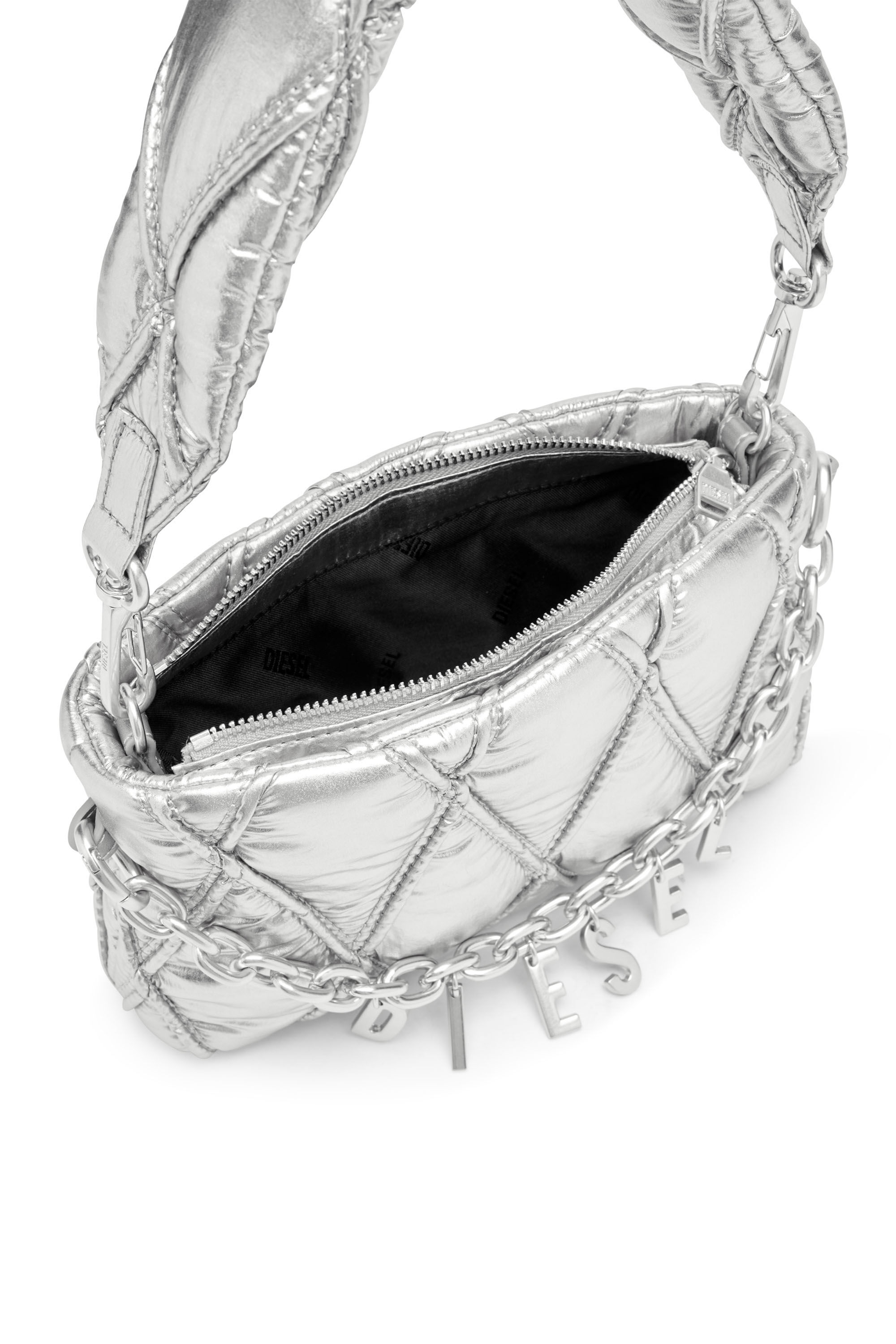 Diesel - CHARM-D POUCH, Monedero de nailon acolchado metálico Mujer in ToBeDefined - 4