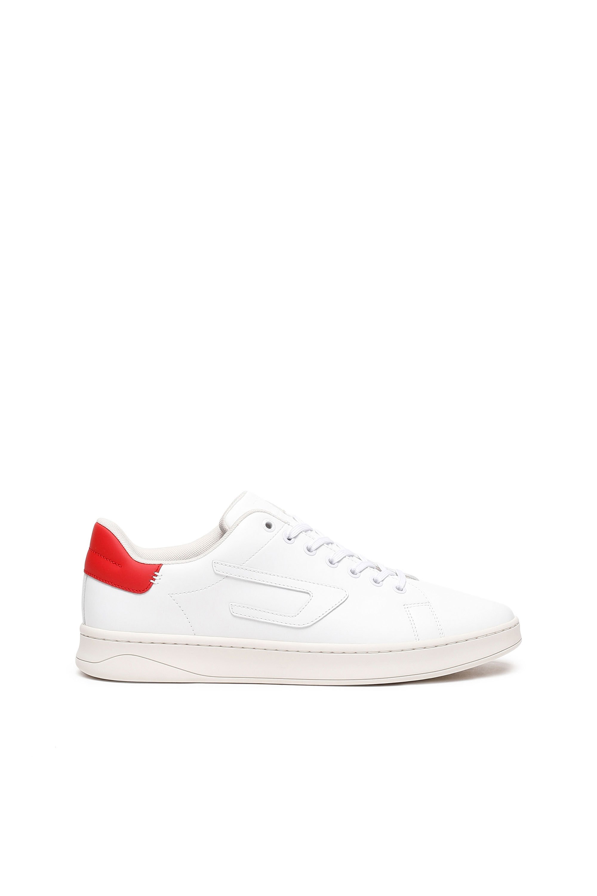 Men's Low-top leather sneakers with D patch | Diesel S-ATHENE LOW