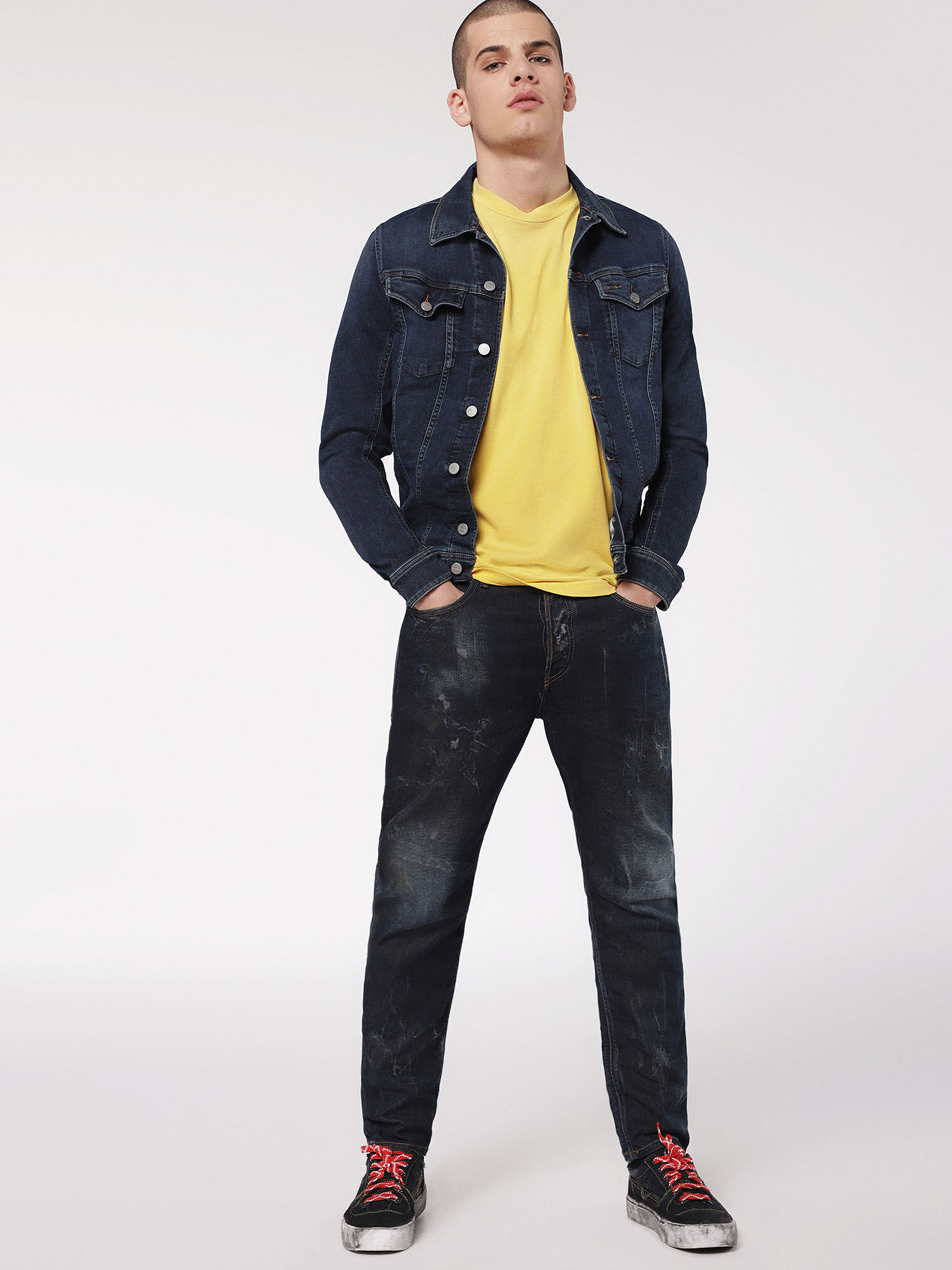 Mens ELSHAR JOGGJEANS Denim Jacket | Diesel Online Store