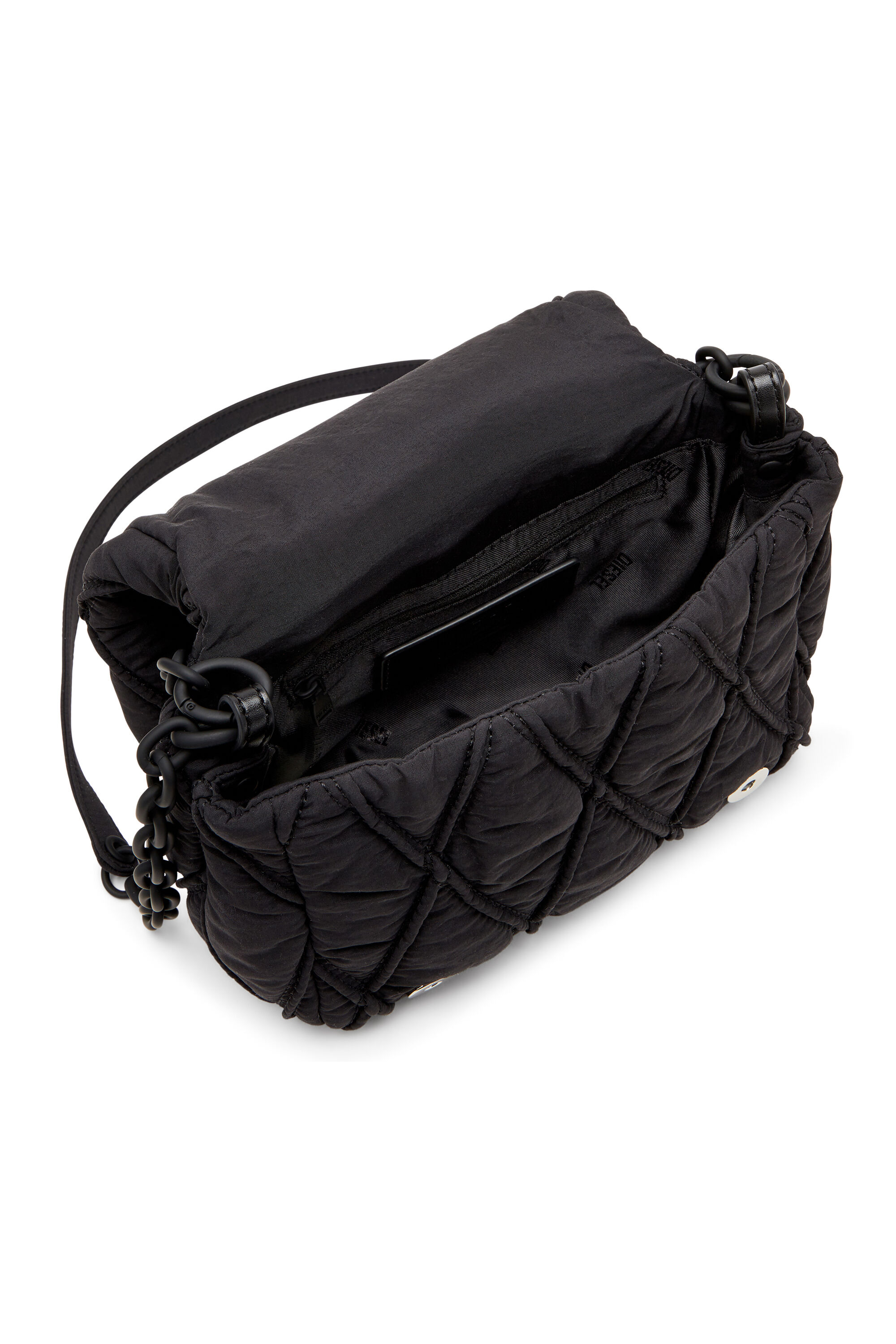 Diesel - CHARM-D SHOULDER S, Woman's Charm-D-S-Small shoulder bag in quilted nylon in Black - 2