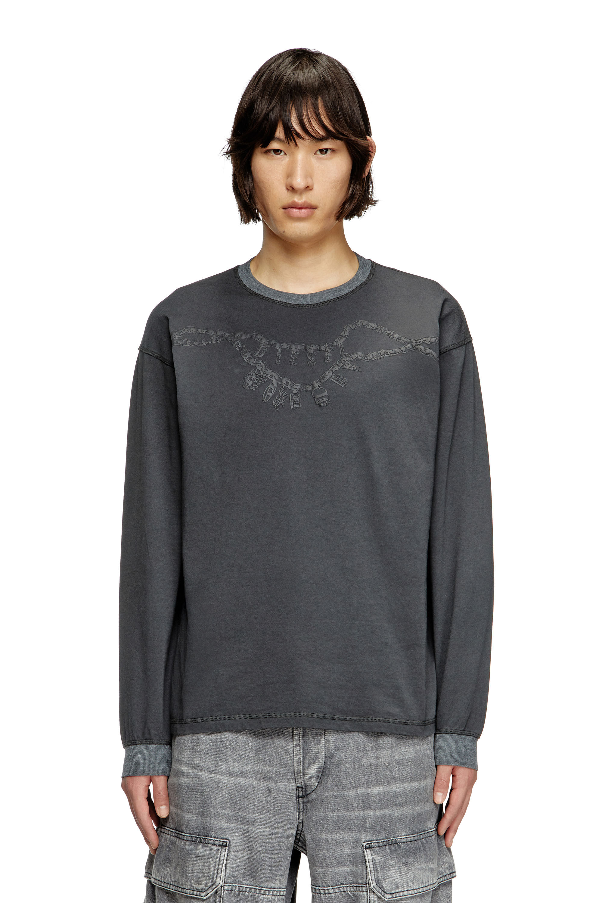 Men's T-shirt with Diesel patch logo | Black | Diesel