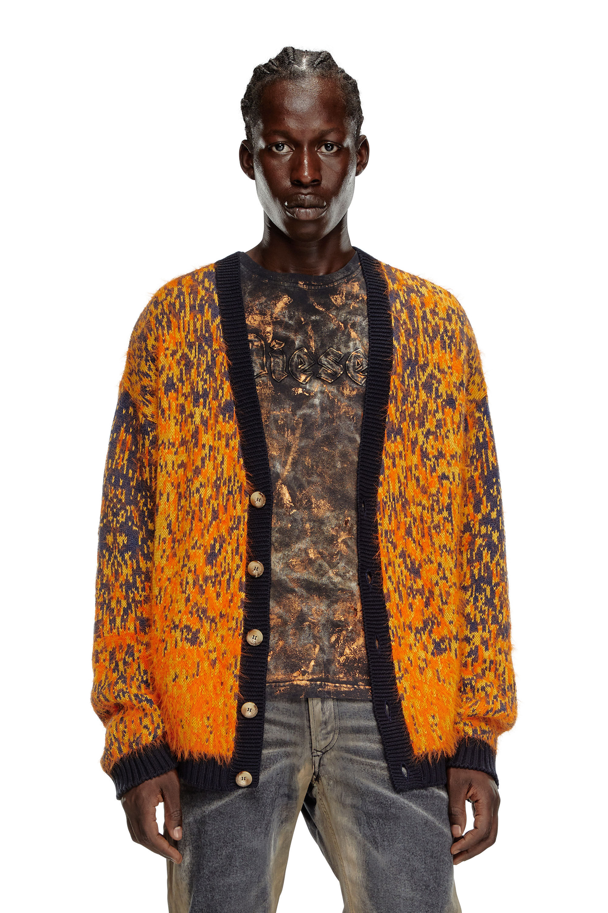Orange and black cardigan shop
