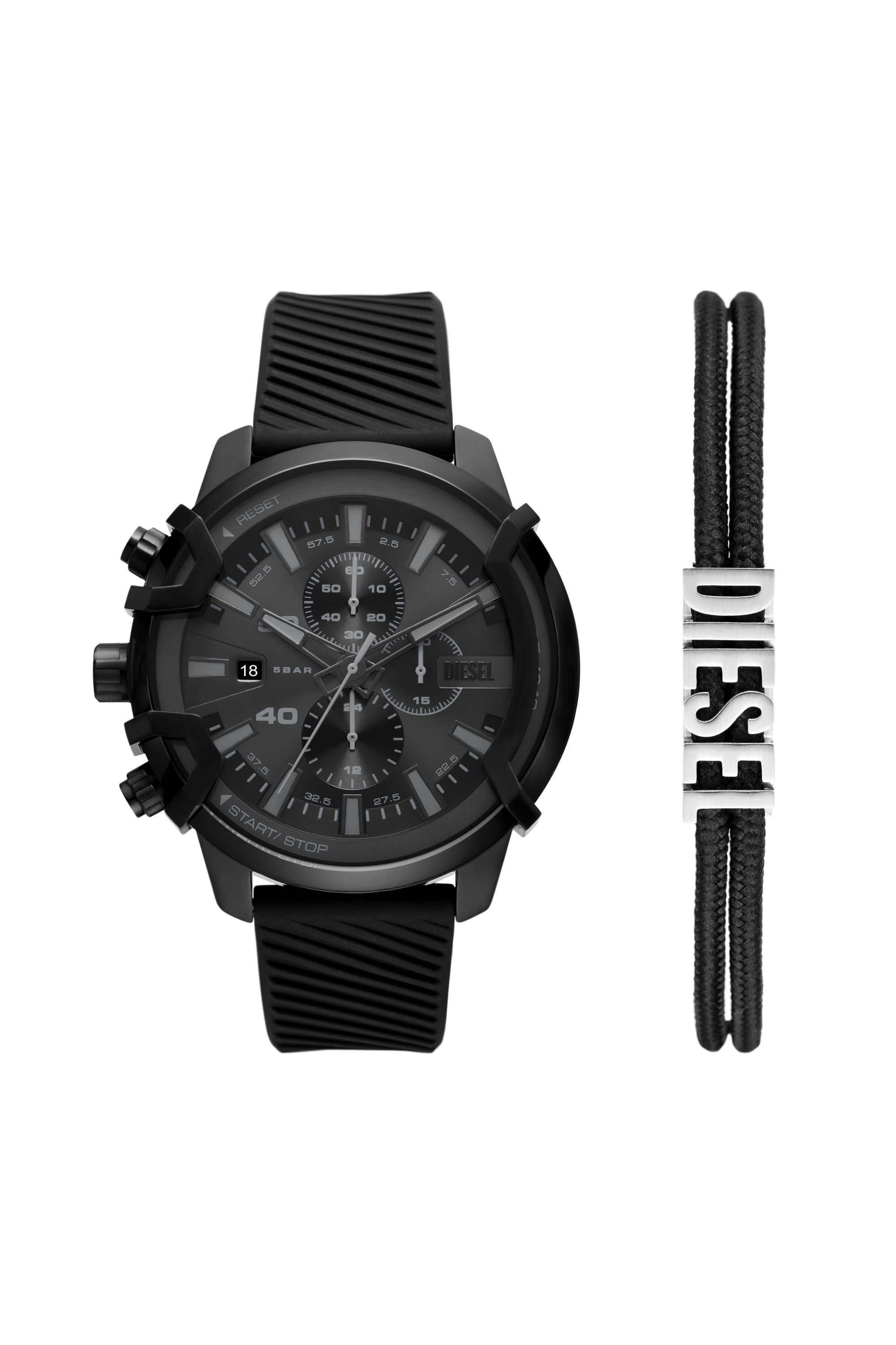 Men's Griffed silicone watch and bracelet set | DZ4650 Diesel