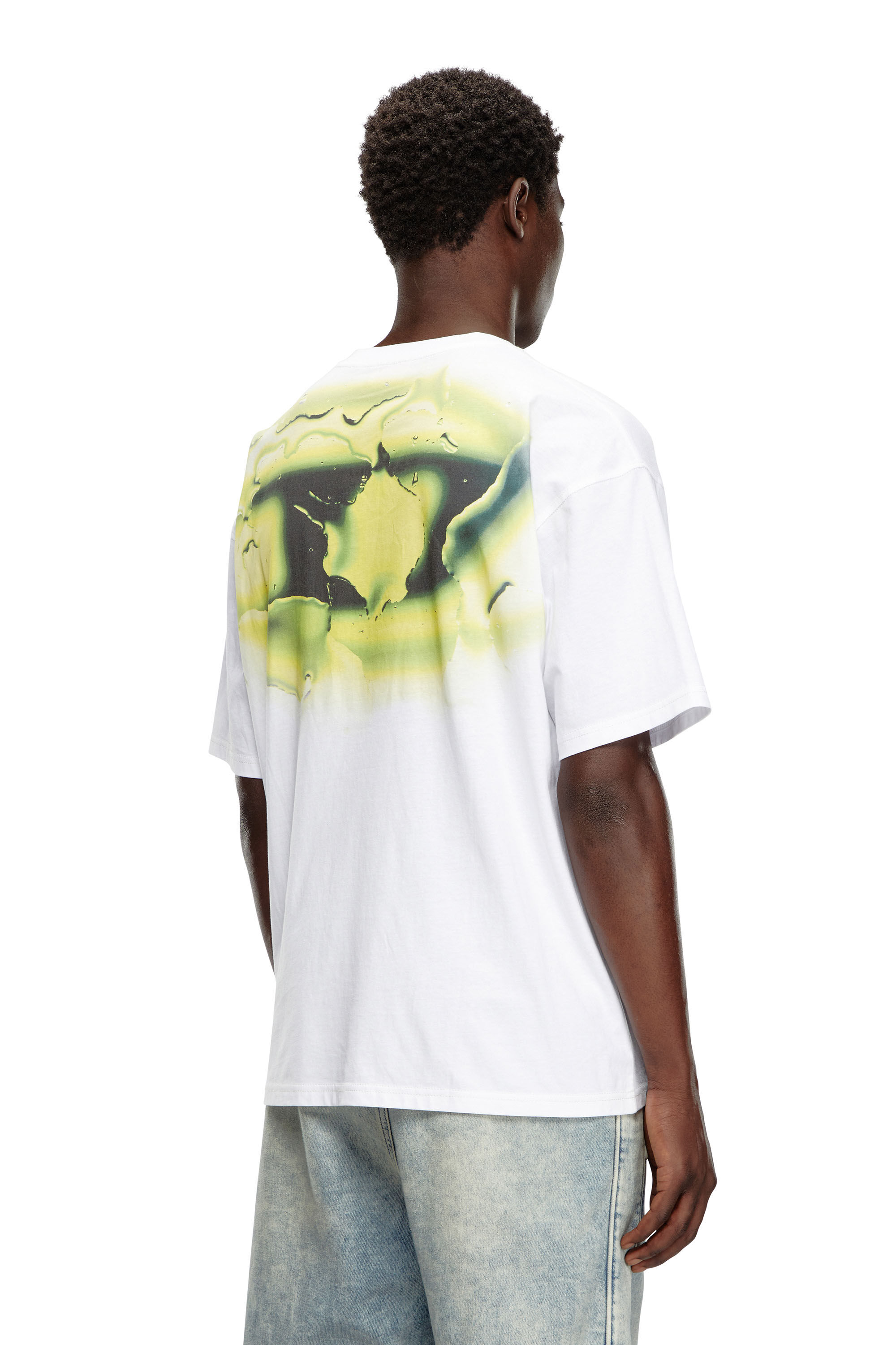 Men's T-shirt with glowing-effect logo | White | Diesel