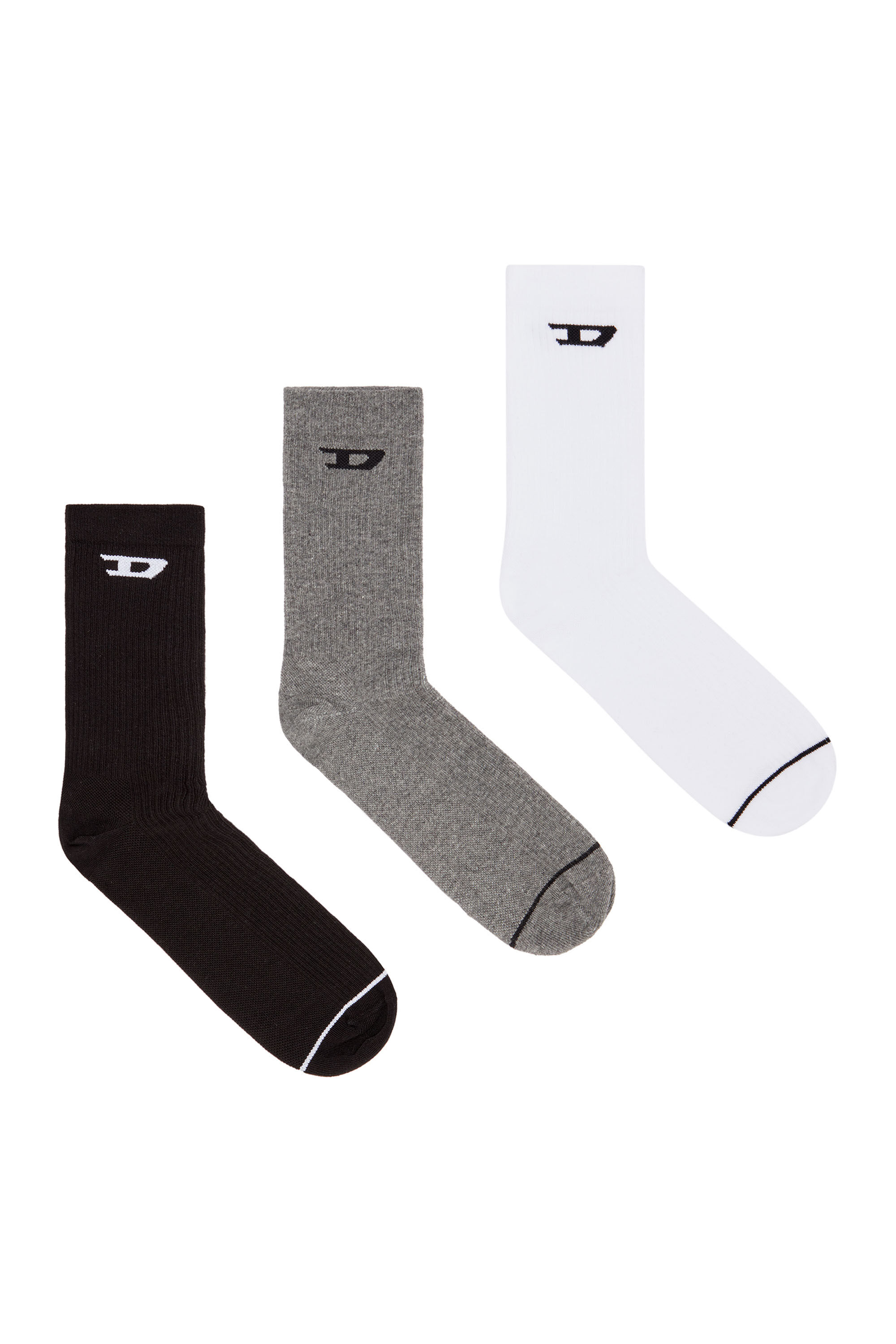 Men's 3-pack of ribbed socks with D logo | Multicolor | Diesel
