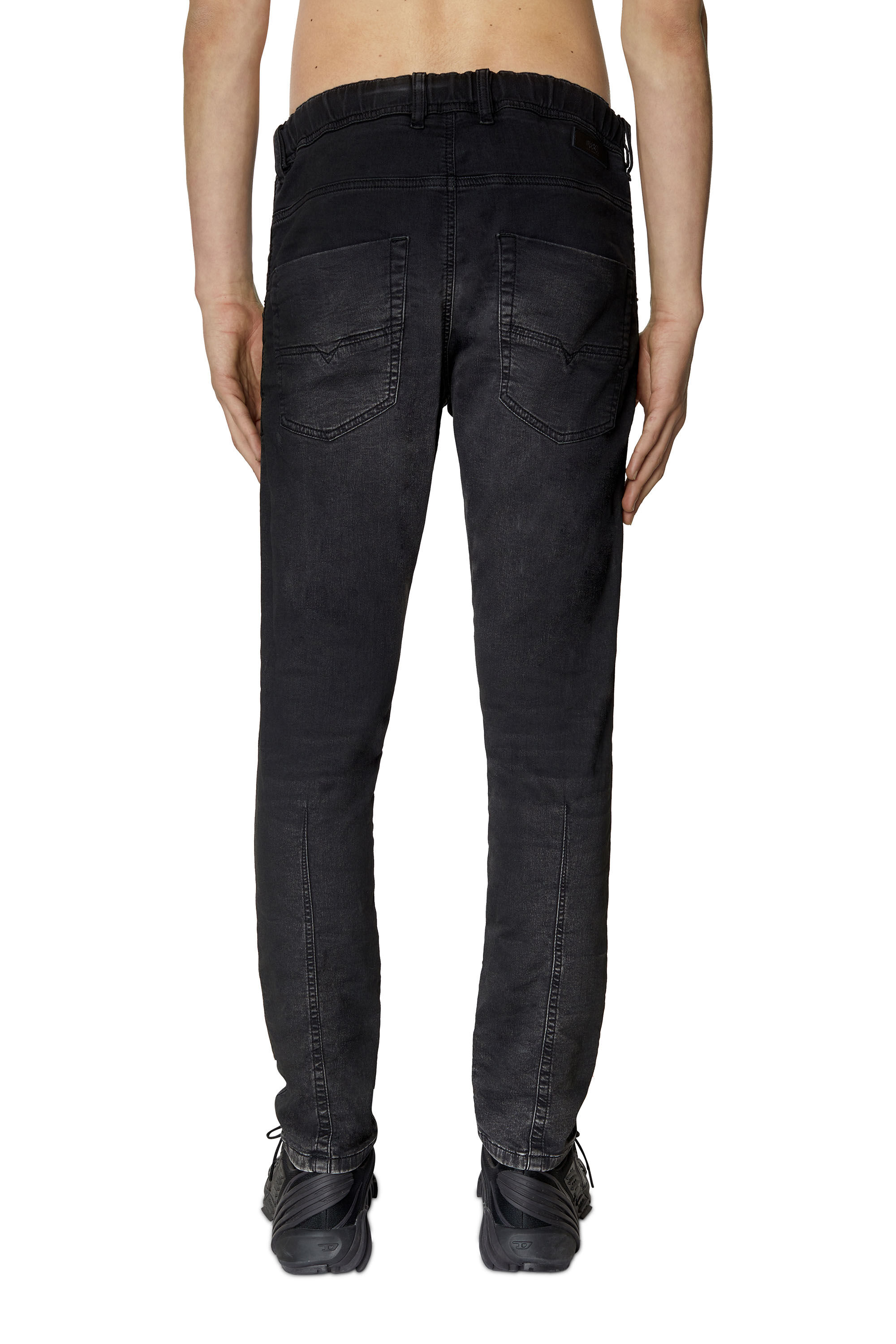 Diesel - Krooley JoggJeans® 09E12 Tapered, Negro/Gris oscuro - Image 4