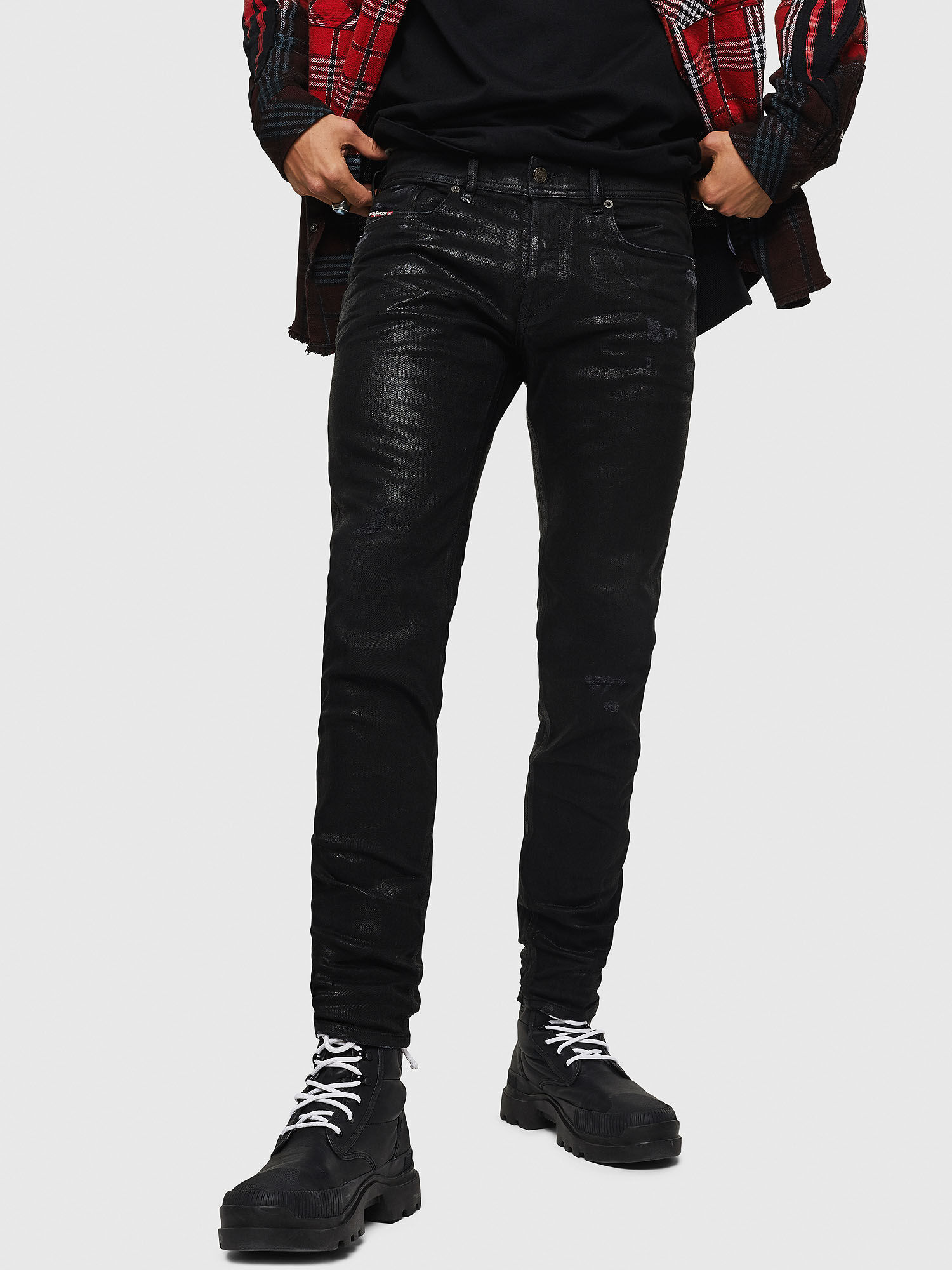diesel black skinny jeans mens