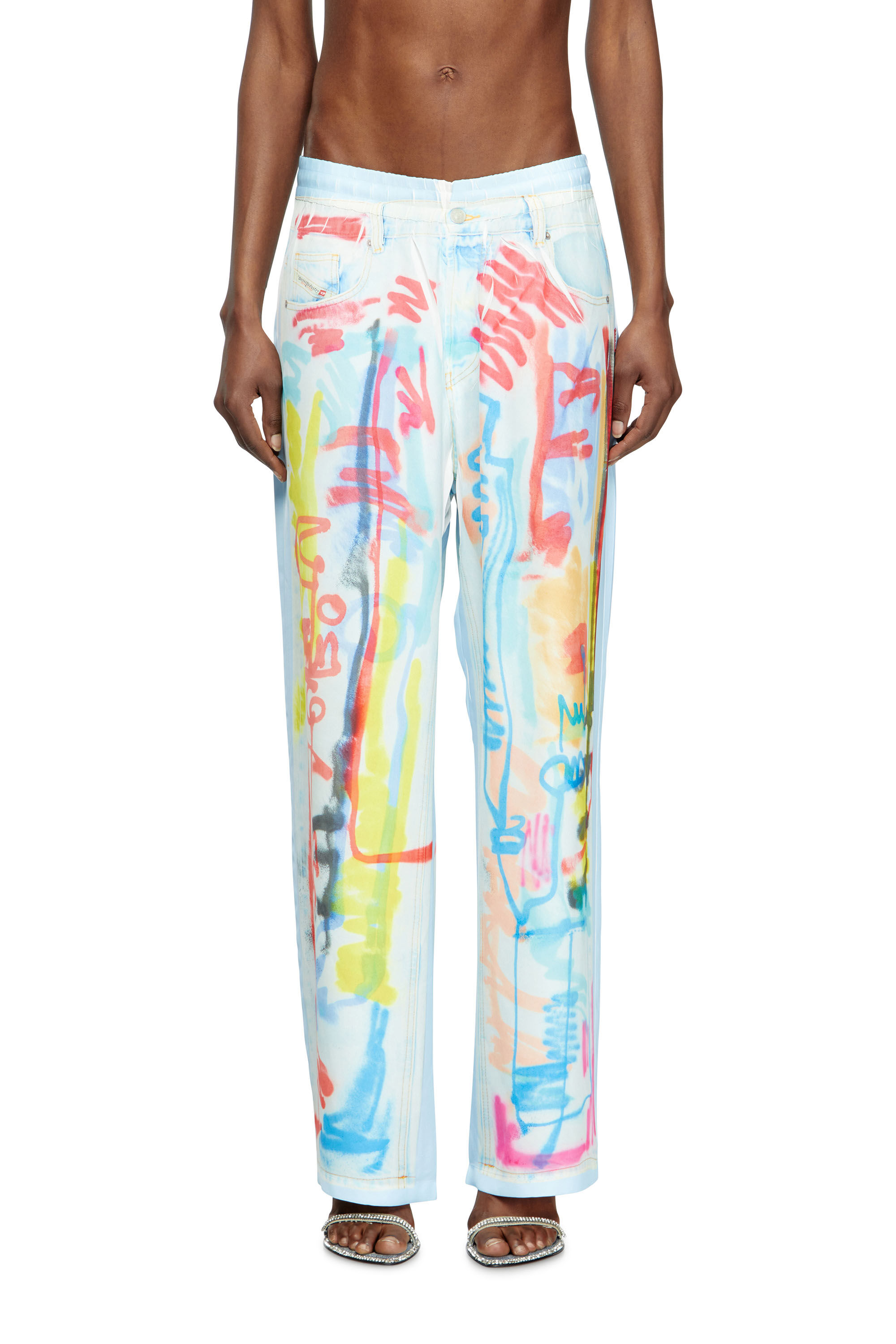 Diesel - P-AFTER-GRAFFITI-AFR, Pantalón holgado con estampado graffiti Unisex in Multicolor - 5