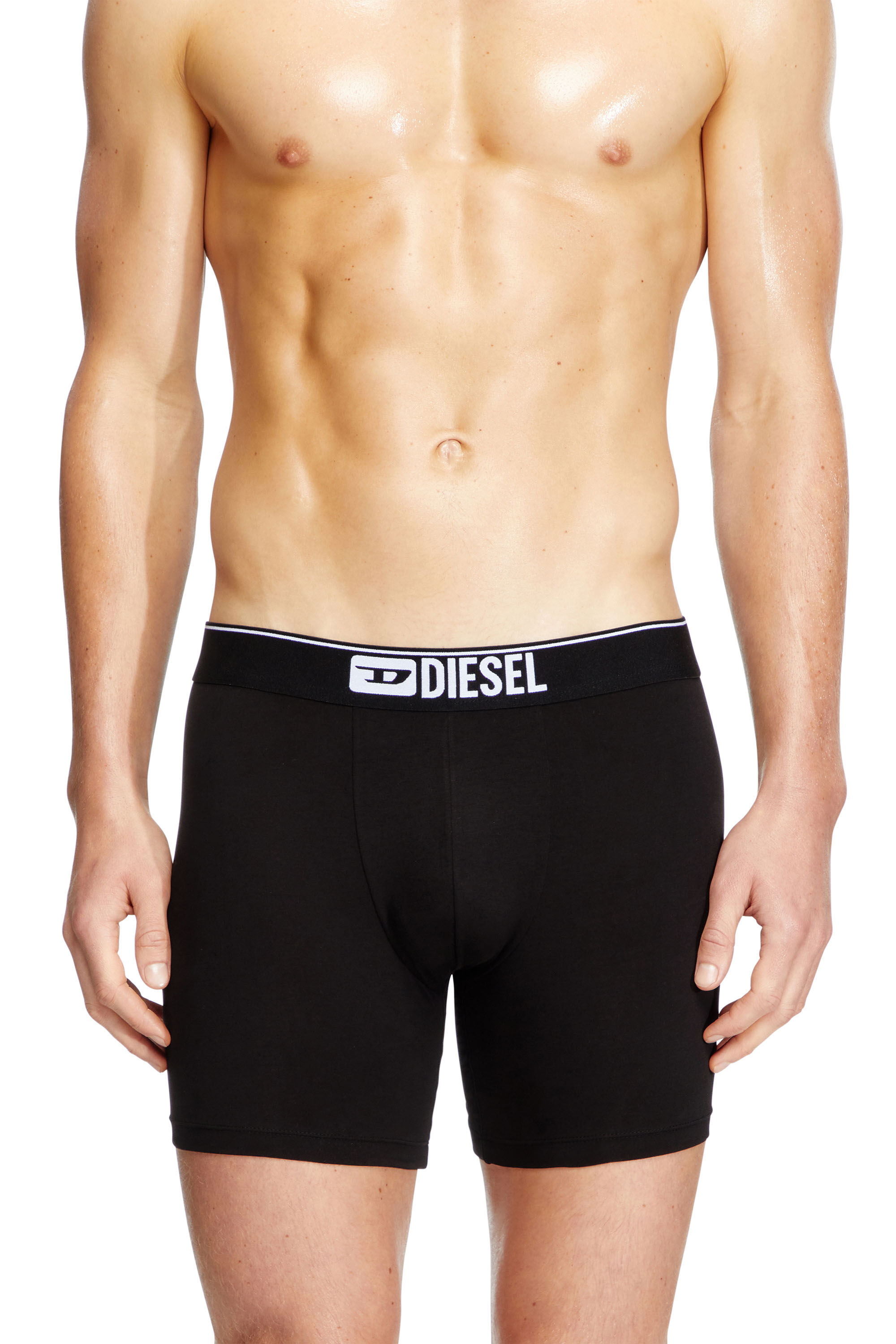 Diesel - MAX-3PACK, Man's Three-pack stretch cotton boxer briefs in Black - 3