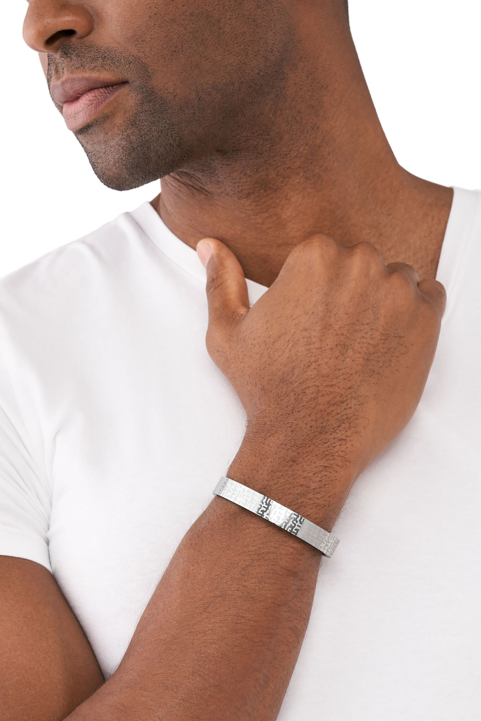 Women's Font Two-Tone Cuff Bracelet | Silver | Diesel