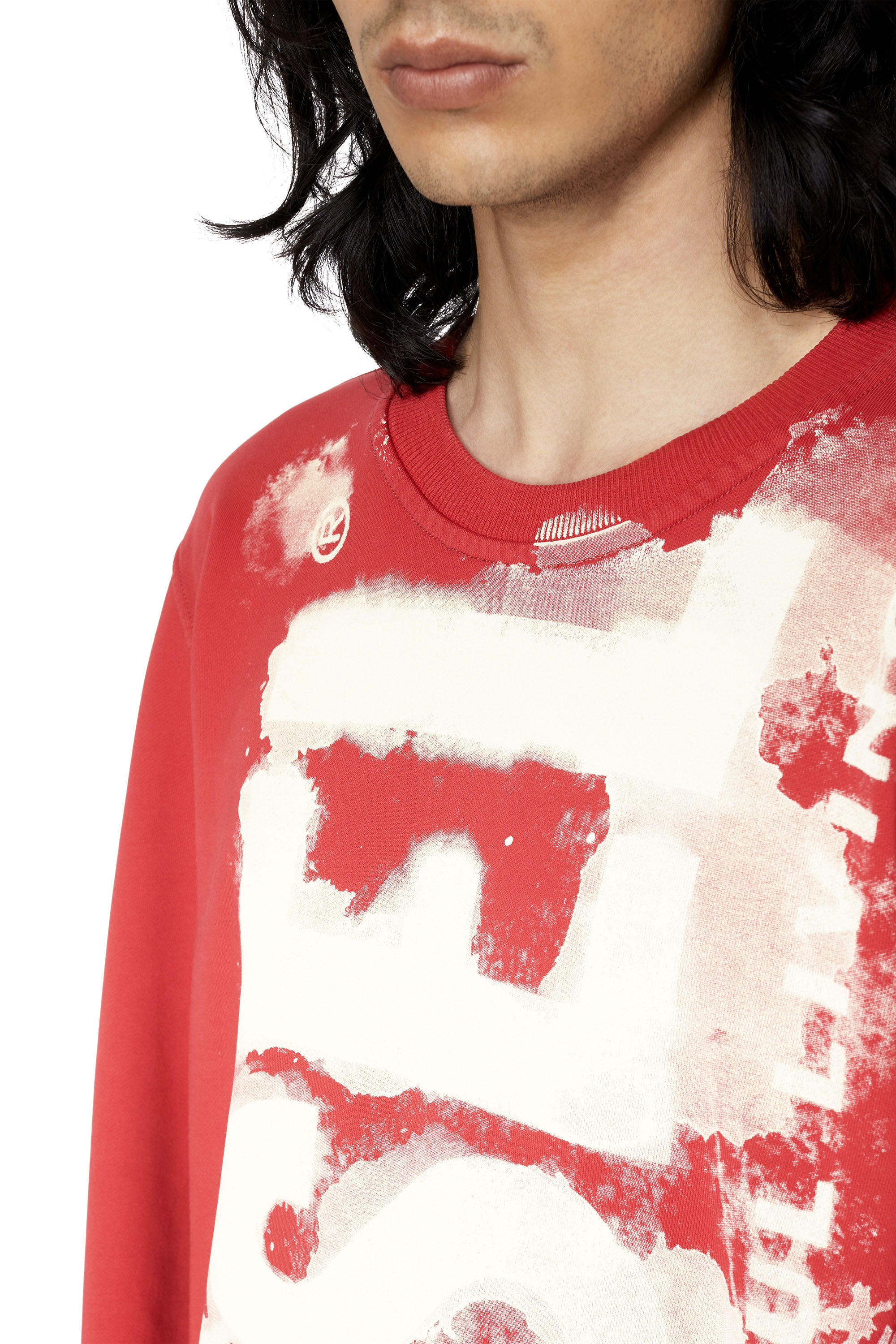 S-GINN-E5 Man: Sweatshirt with bleeding-effect logo | Diesel