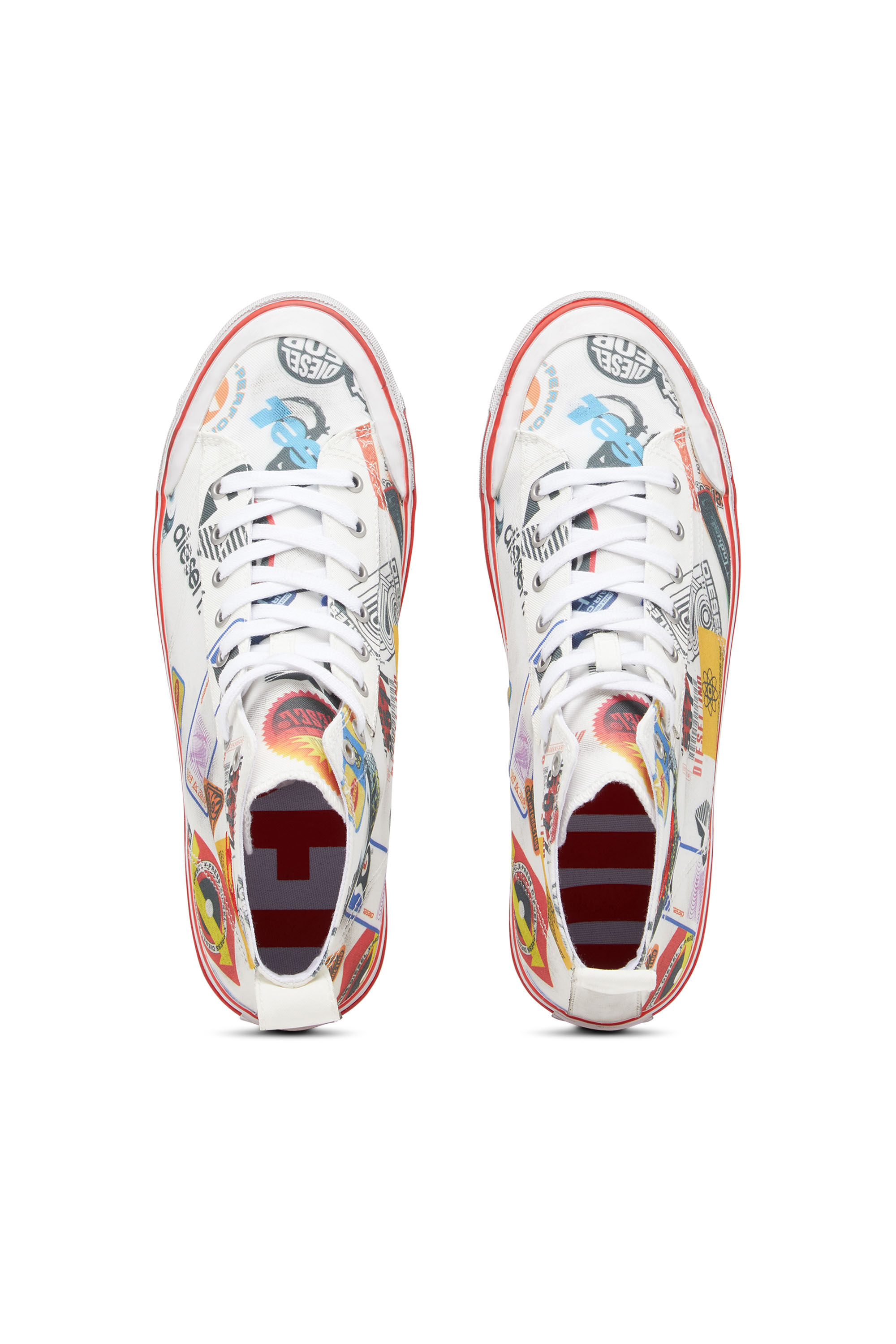ディーゼル DIESEL S-ATHOS MID ホワイト 28.0 cm Men's S-Athos Mid - High-top canvas sneakers oval patch | Diesel