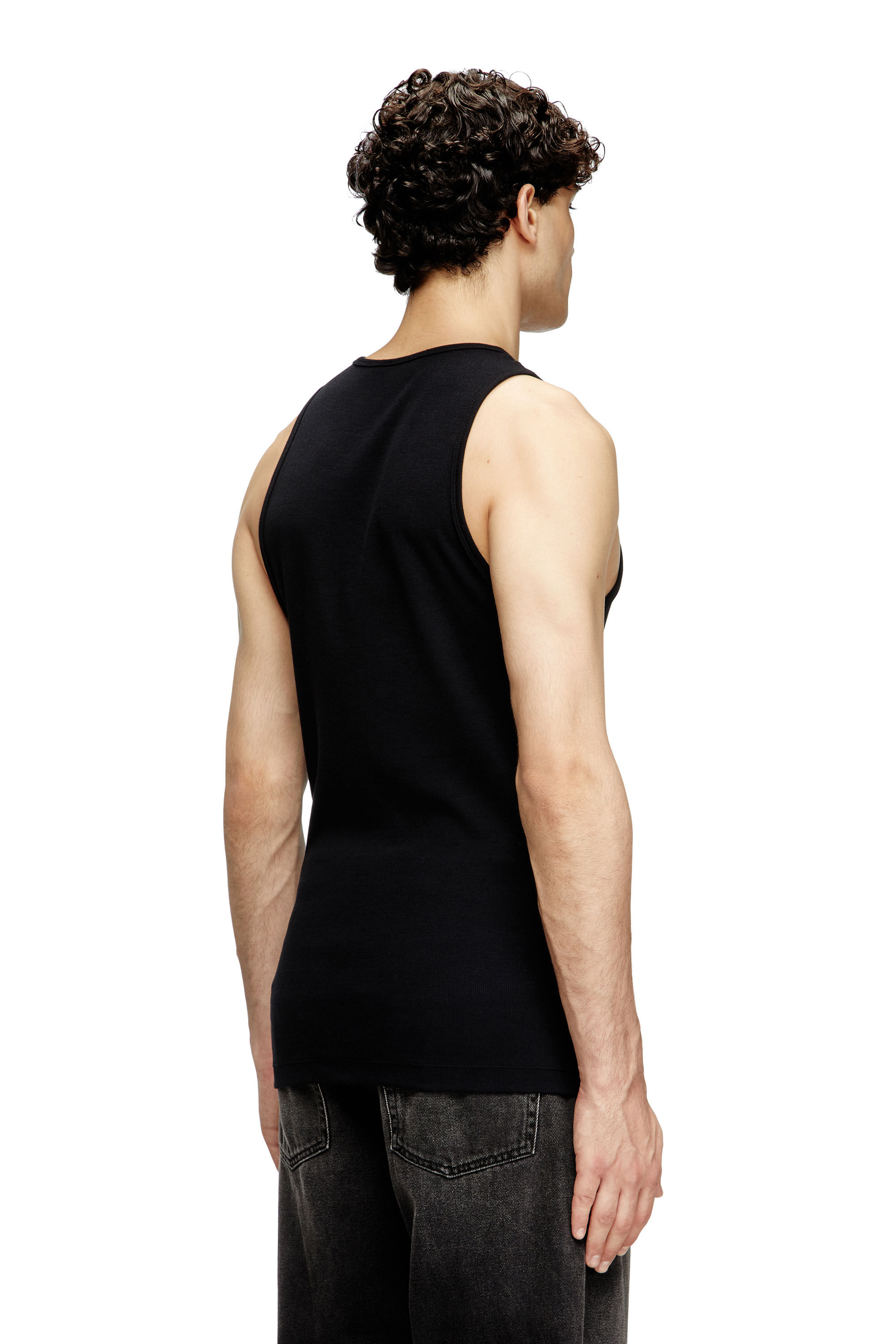 Diesel - T-LIFTY-D, Camiseta sin mangas con mini parche con el logotipo D Hombre in Negro - 4
