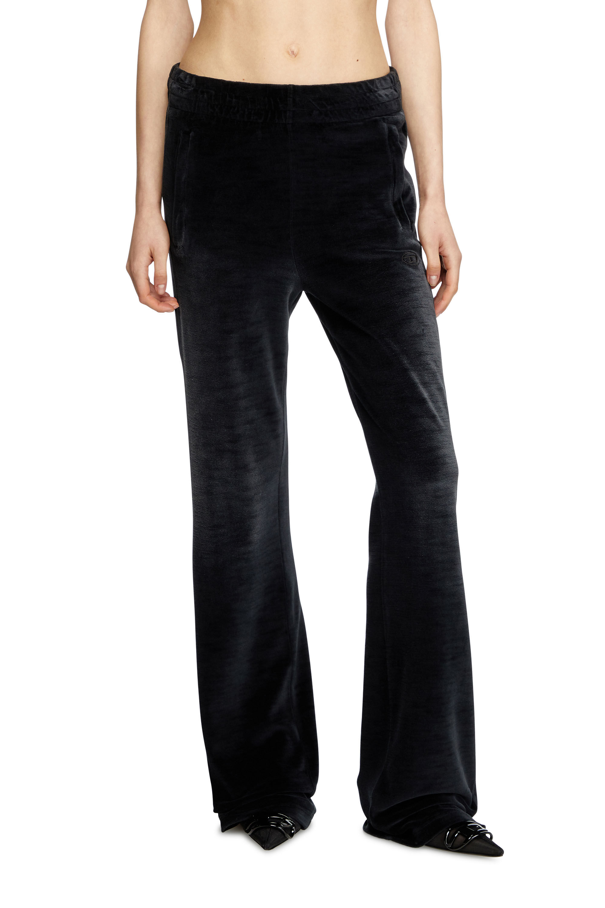 Diesel - P-ELY-Q1, Pantalones deportivos de pernera ancha Mujer in Negro - 3