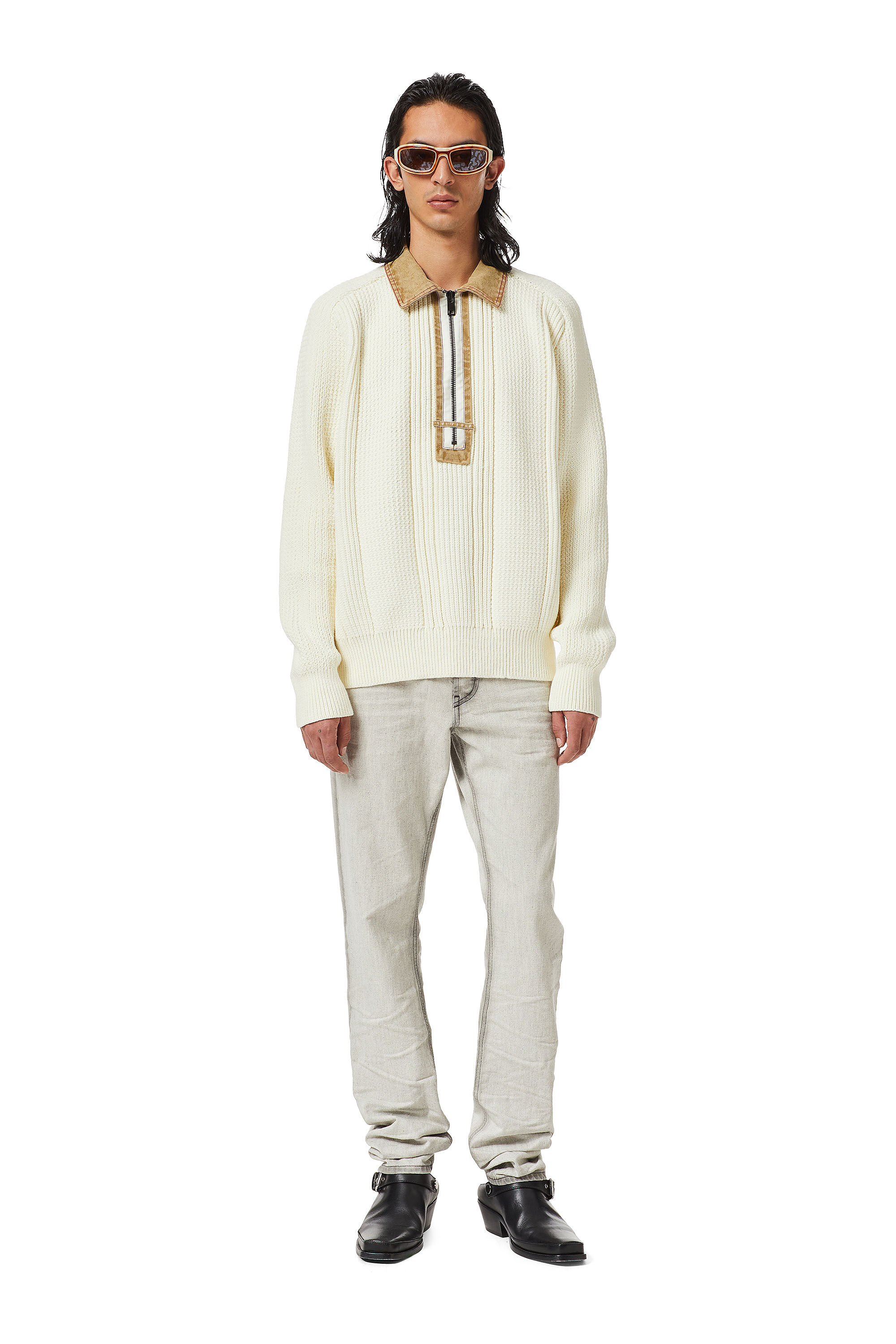K-ELPASO Man: Half-zip pullover with canvas details | Diesel