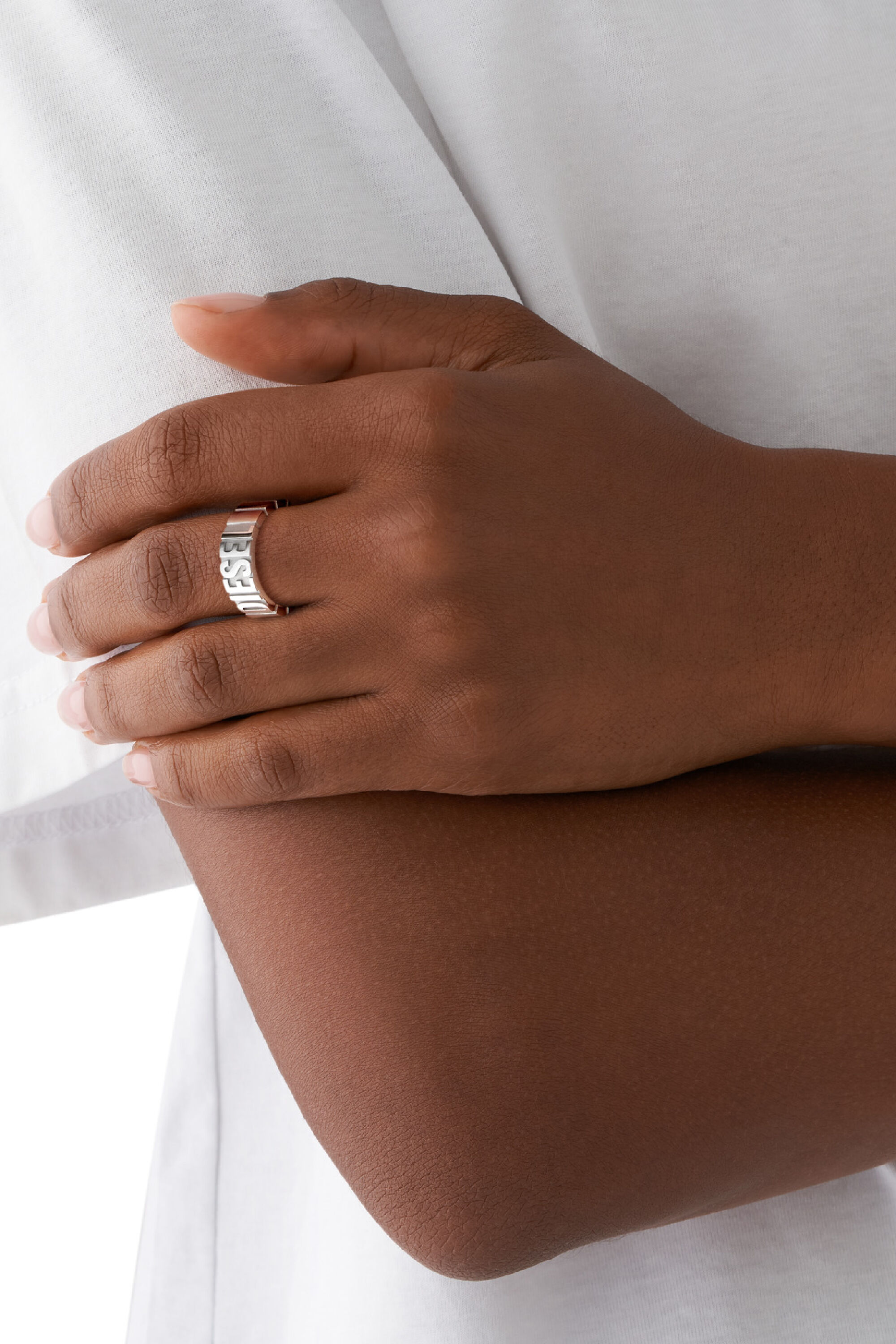 Diesel - DX1390, Man's Stainless steel band ring in Silver - 3