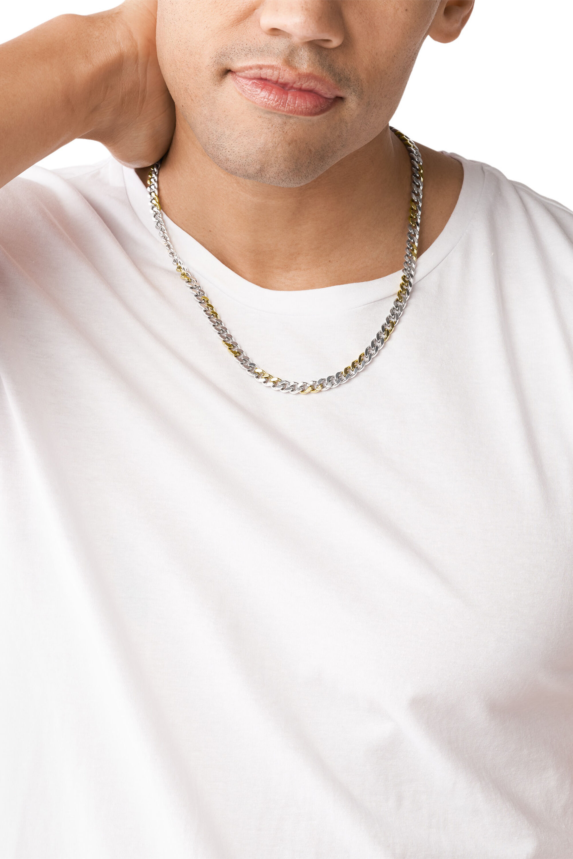 DX1355: Two-tone stainless steel chain necklace | Diesel