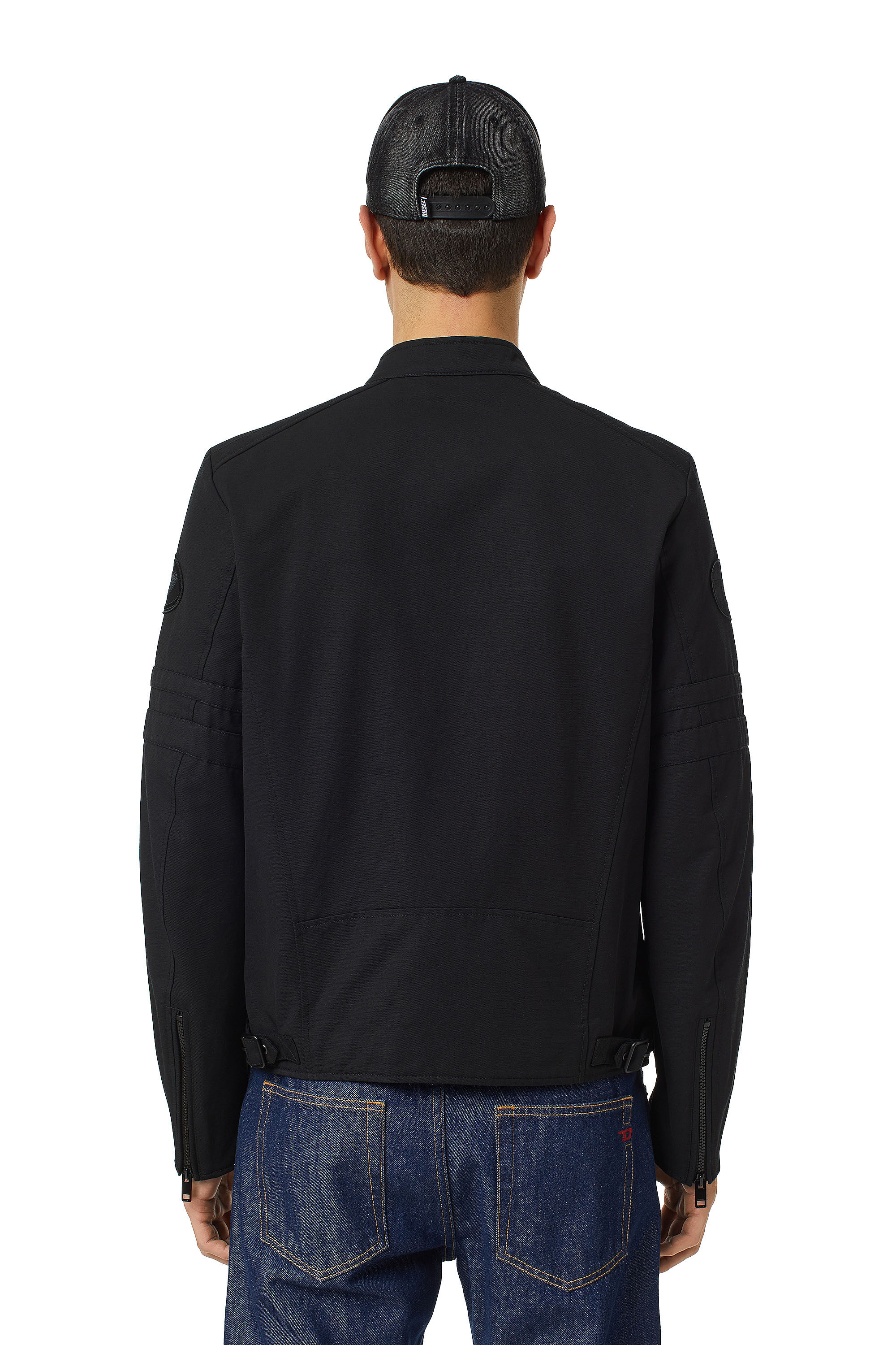 J-GLORY-CL Man: Biker jacket twill | in textured Diesel cotton