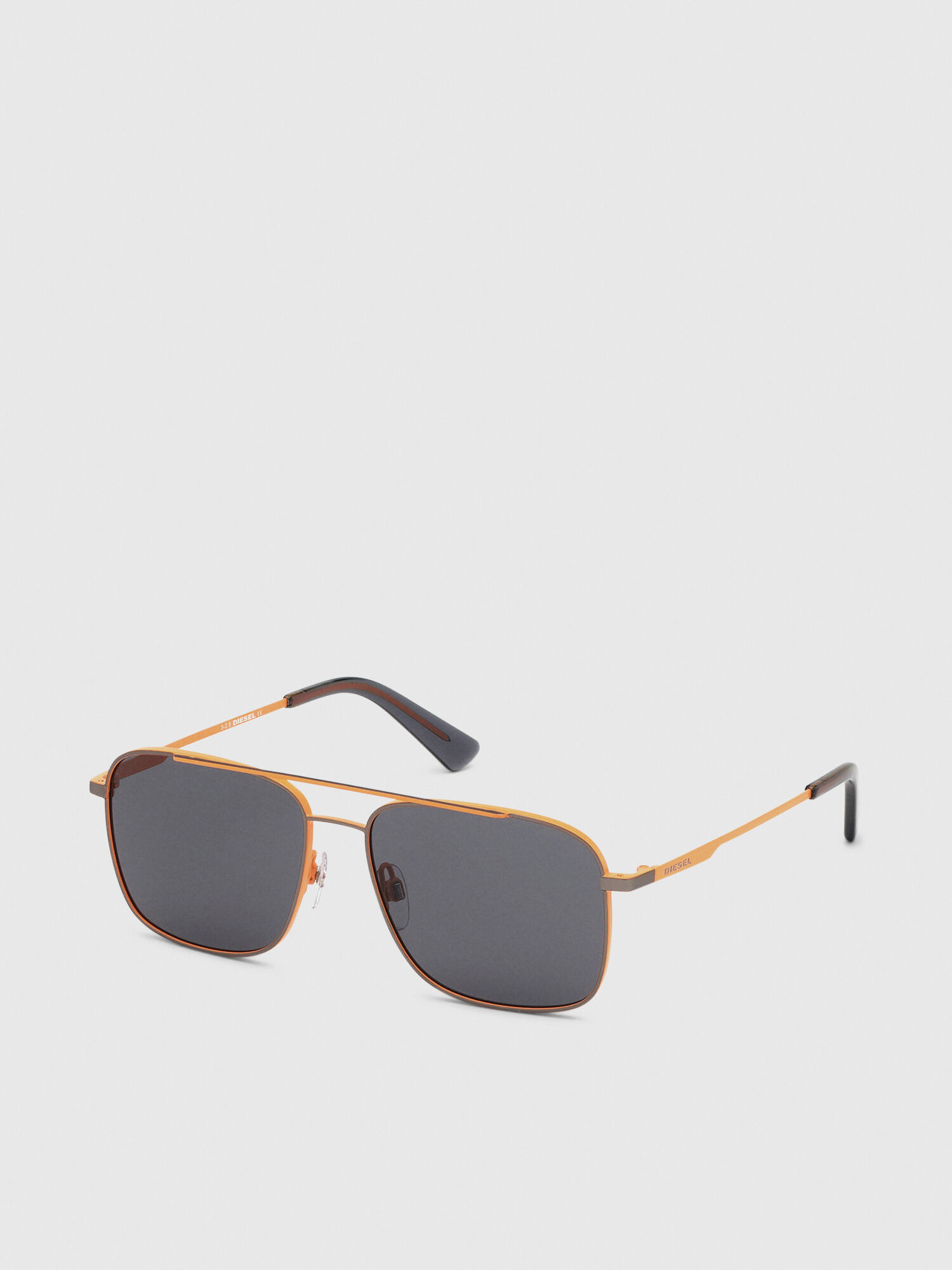 Diesel - DL0295, Man's Navigator sunglasses in metal in Orange/Black - 2