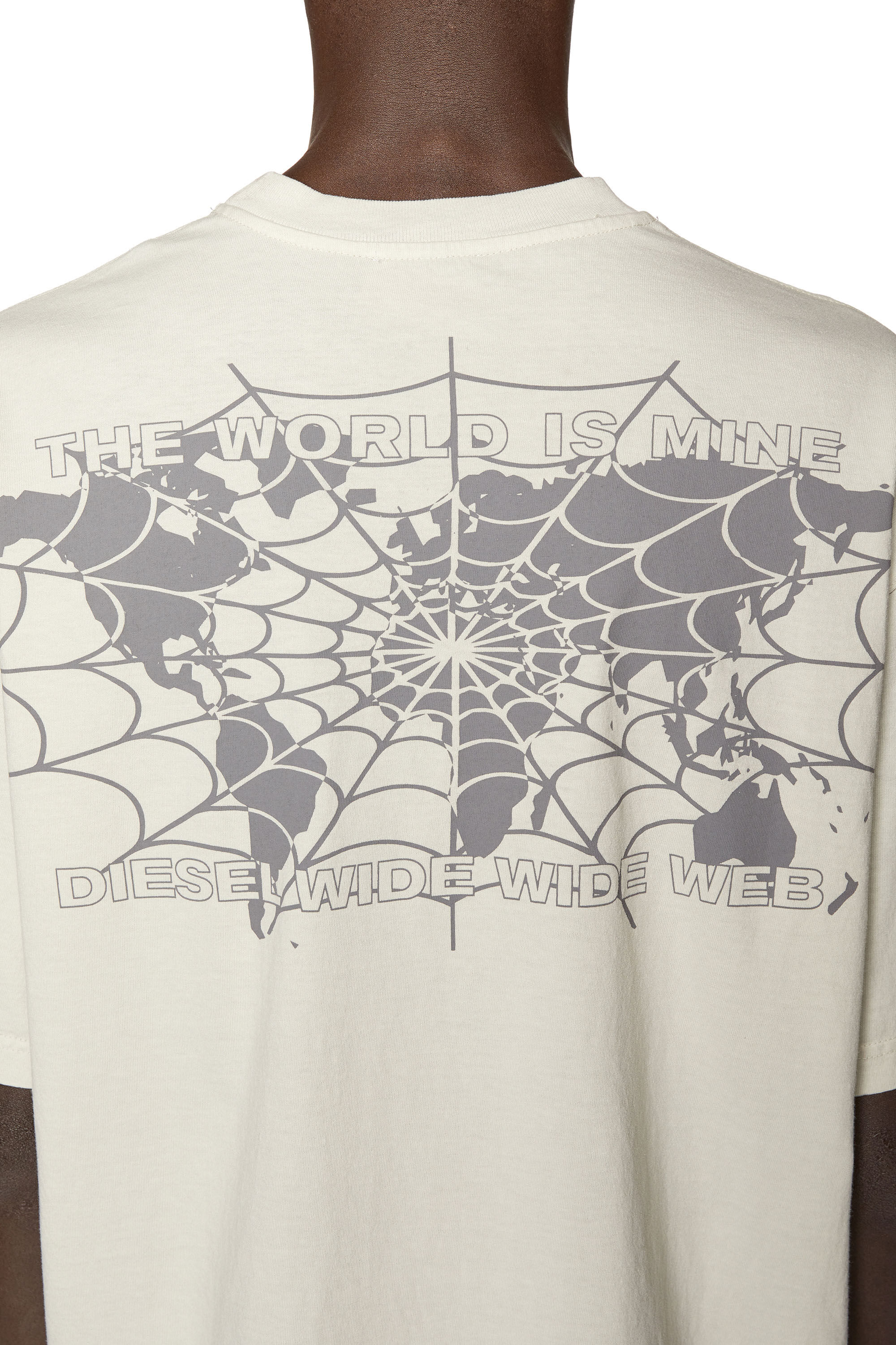 Diesel - T-WASH-L5, Man's T-shirt with Diesel world prints in White - 6