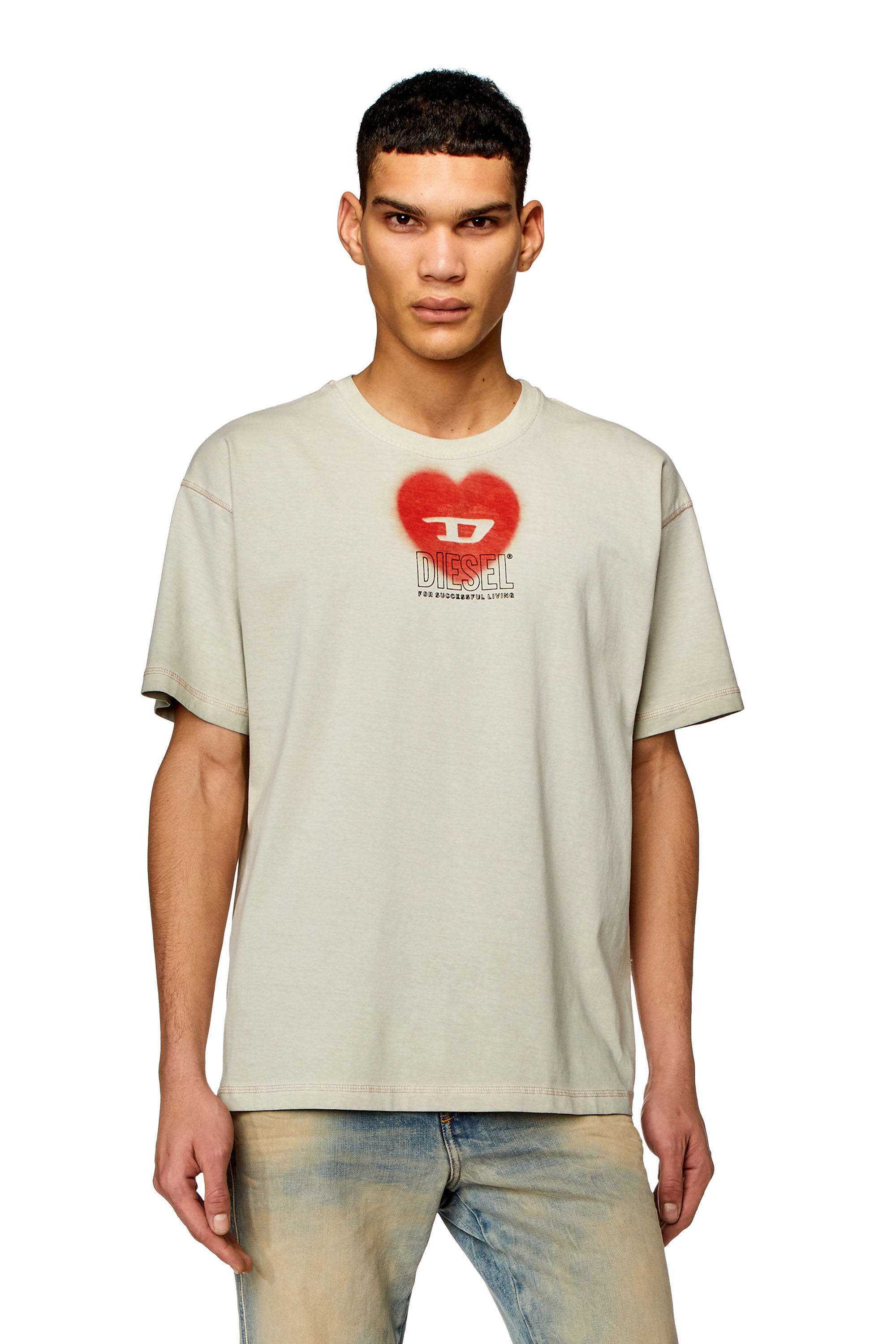 Men's T-shirt with heart print | T-BUXT-N4 Diesel