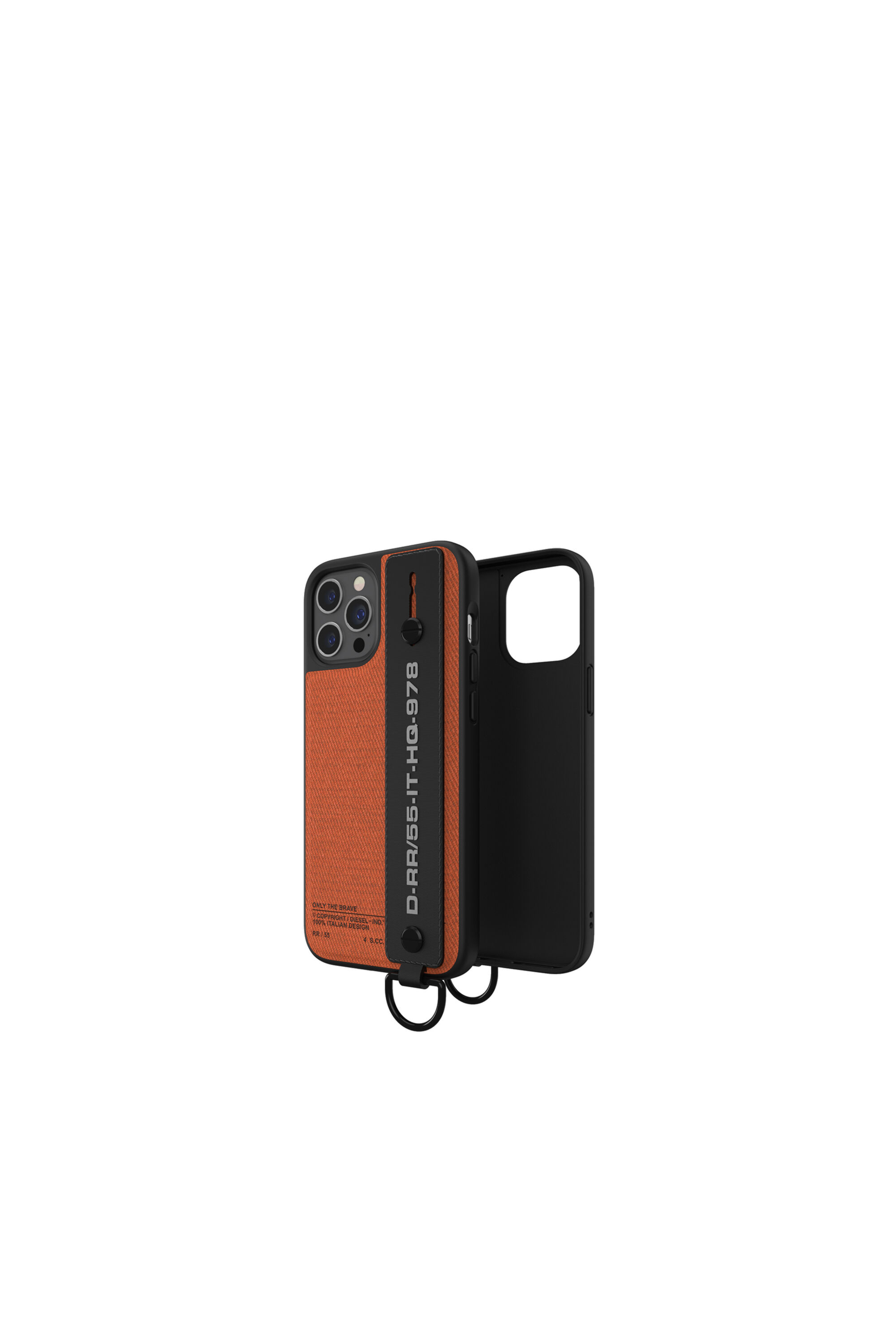 Diesel - 44289  HANDSTRAP CASE, Funda con correa de mano por iPhone 12 Pro Max Unisex in Naranja - 1