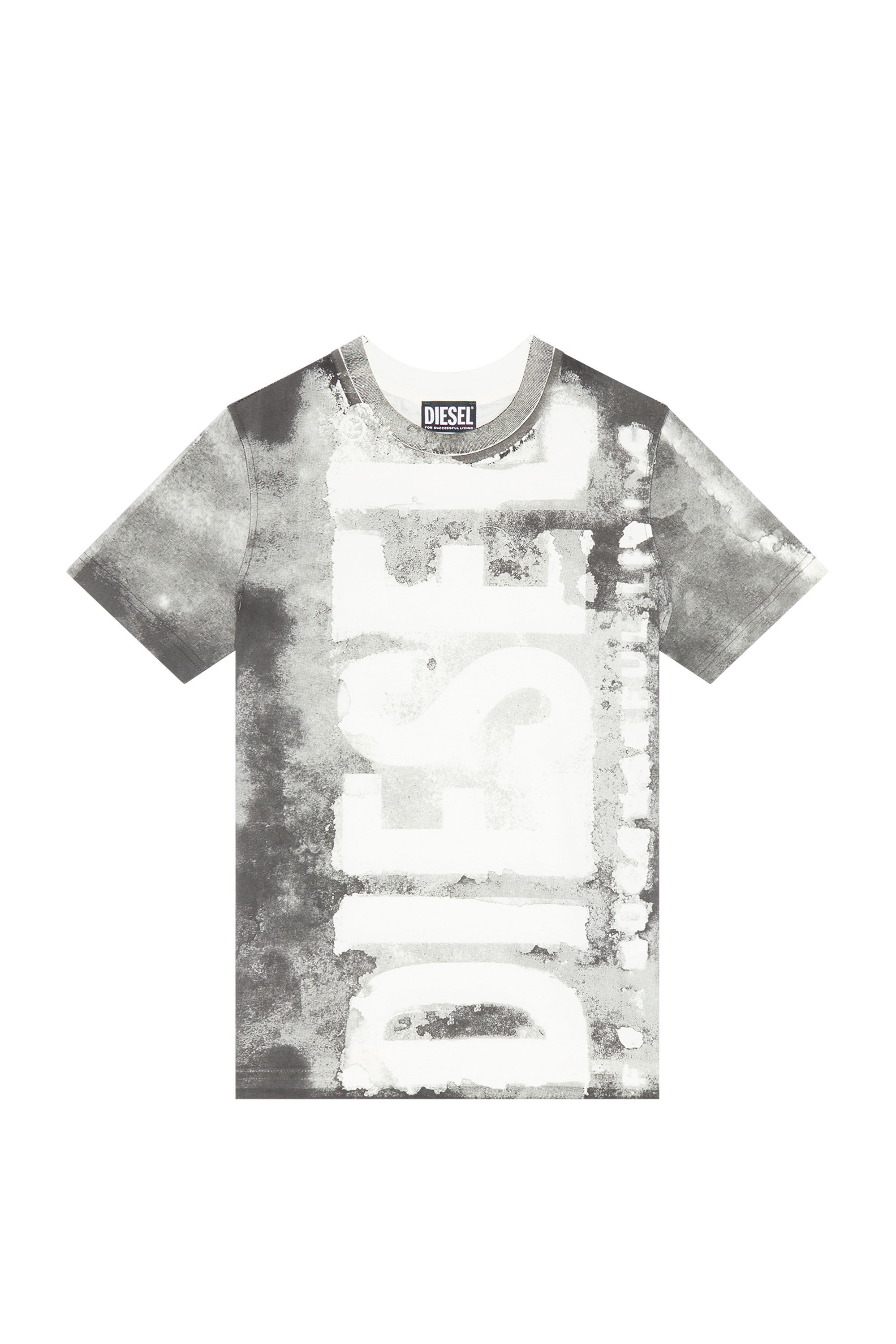 DIESEL T-ERIE-N Ｔシャツ T-JUST-E19 Man: T-shirt with striped logo print | Diesel