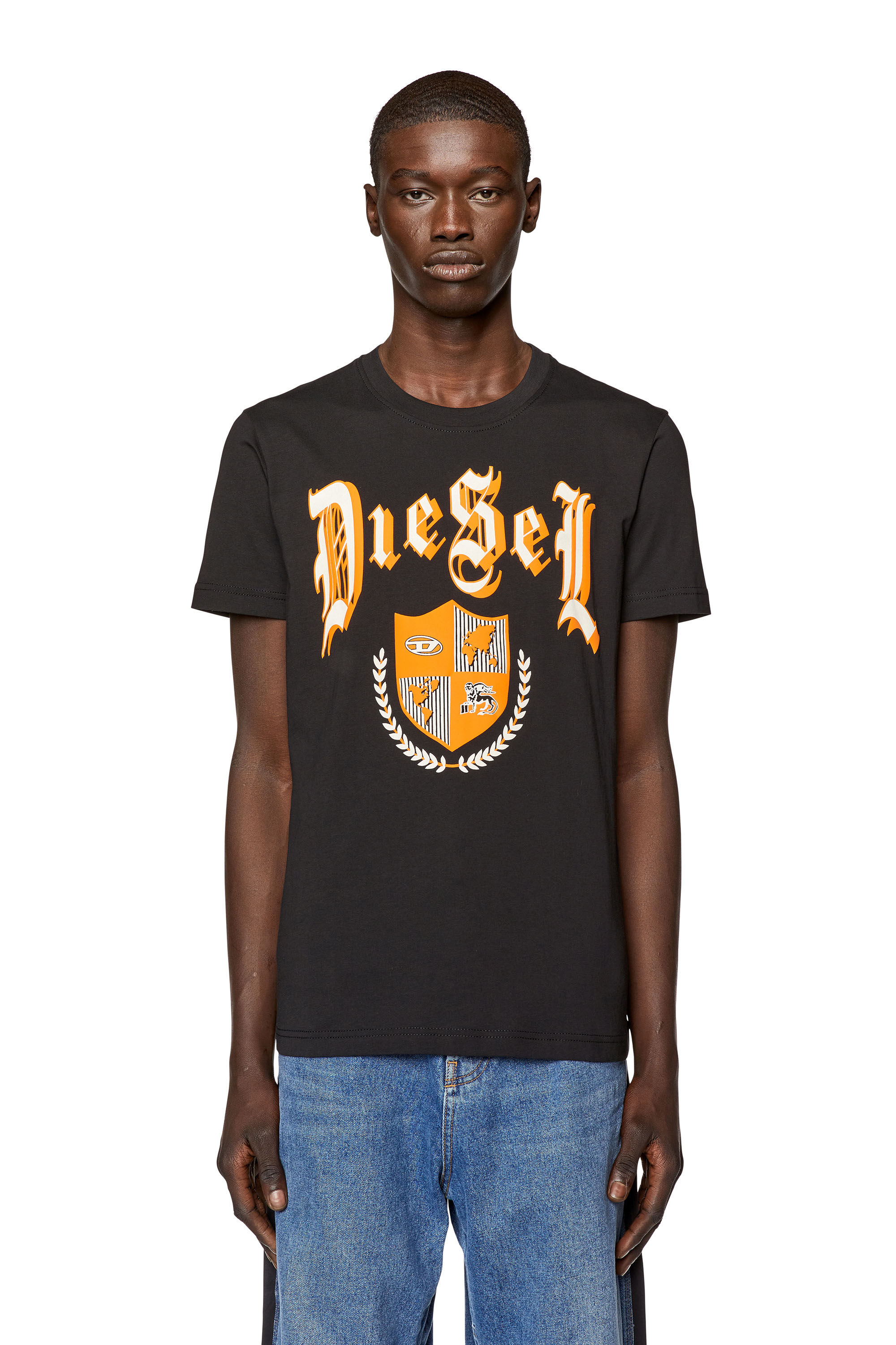 Men's T-shirt with Diesel shield print | Black | Diesel