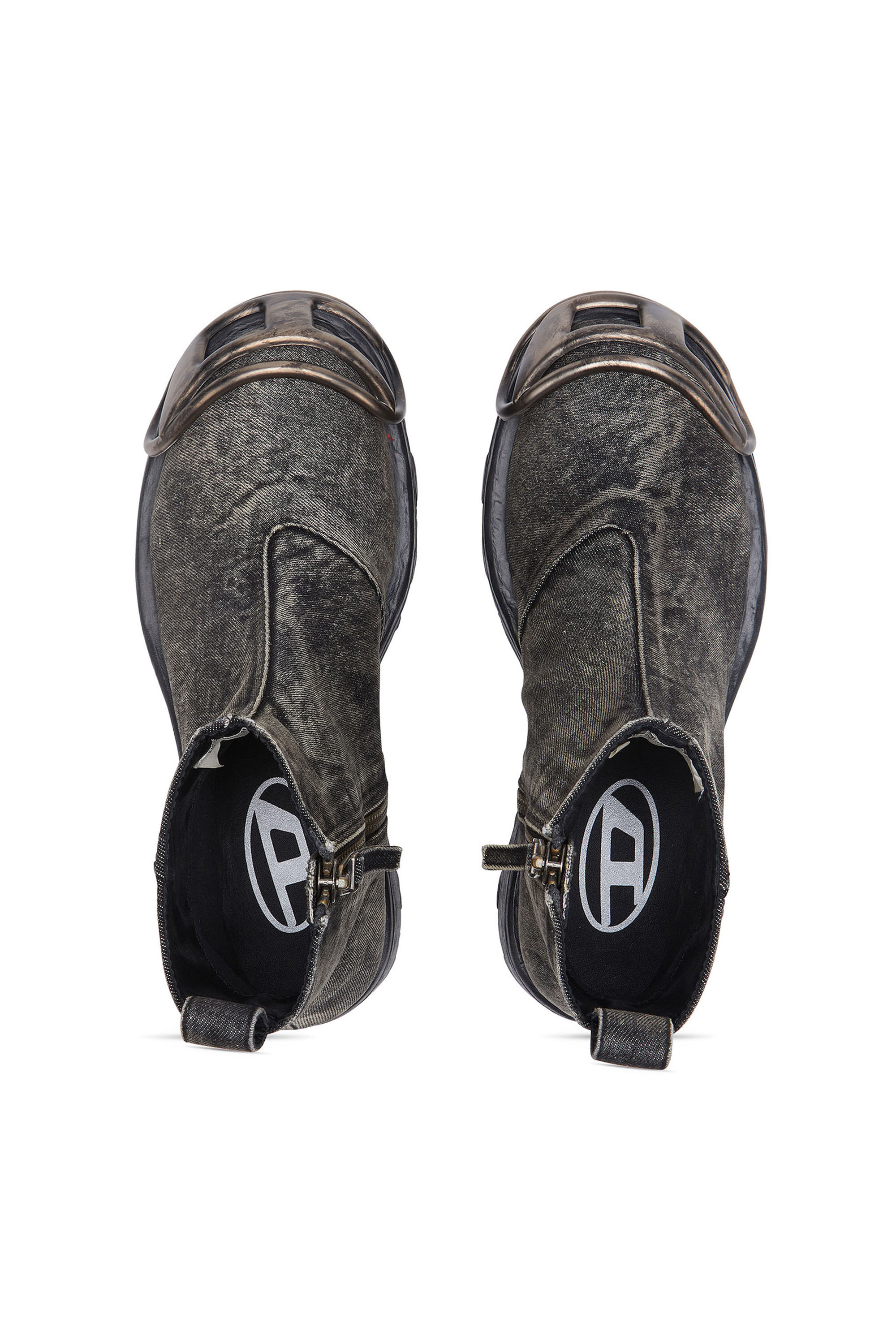 Diesel - D-HAMMER BT ZIP D, Man's D-Hammer-Denim Chelsea boots with Oval D toe caps in Black - 4