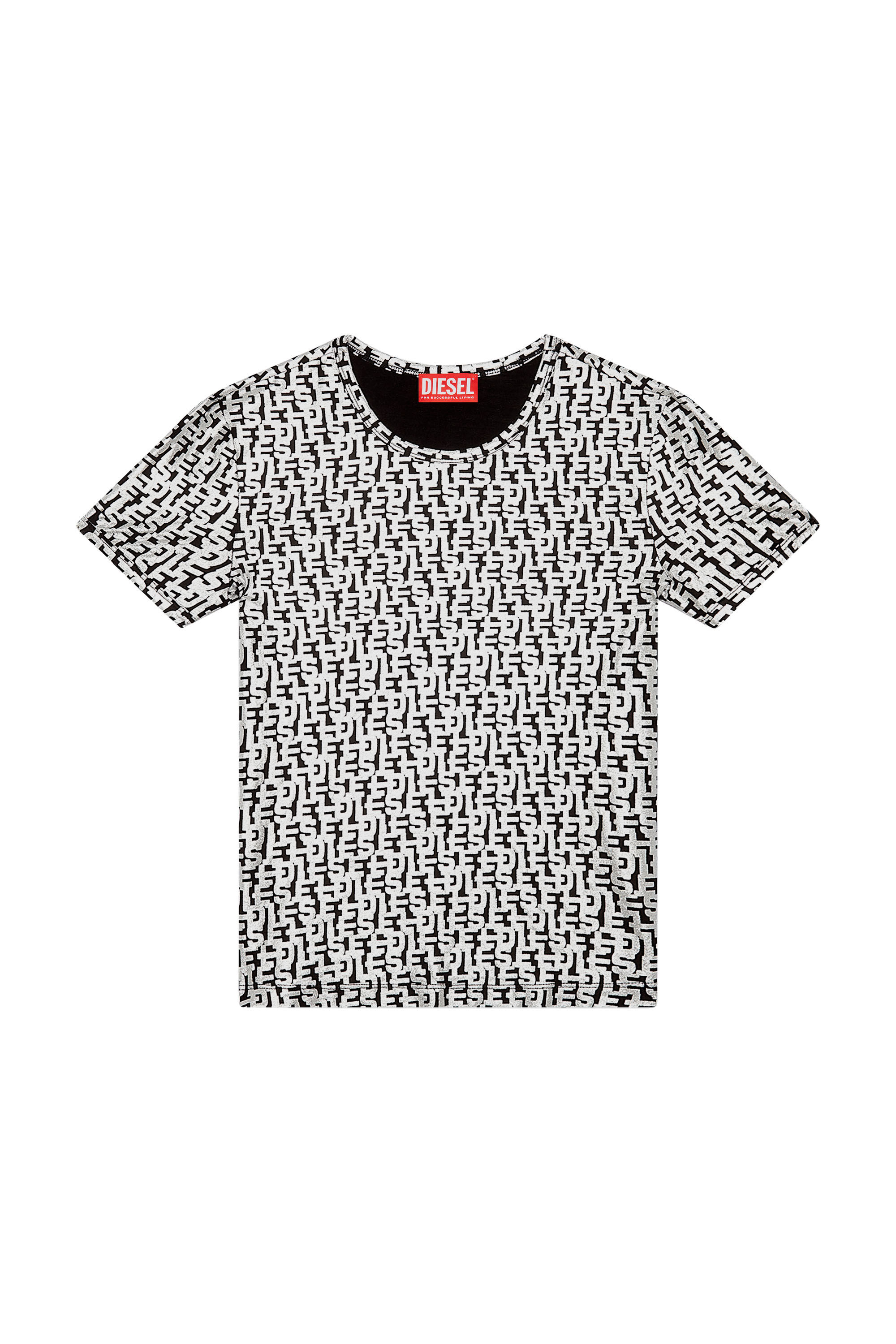 Women's T-shirt with foil monogram print | Multicolor | Diesel