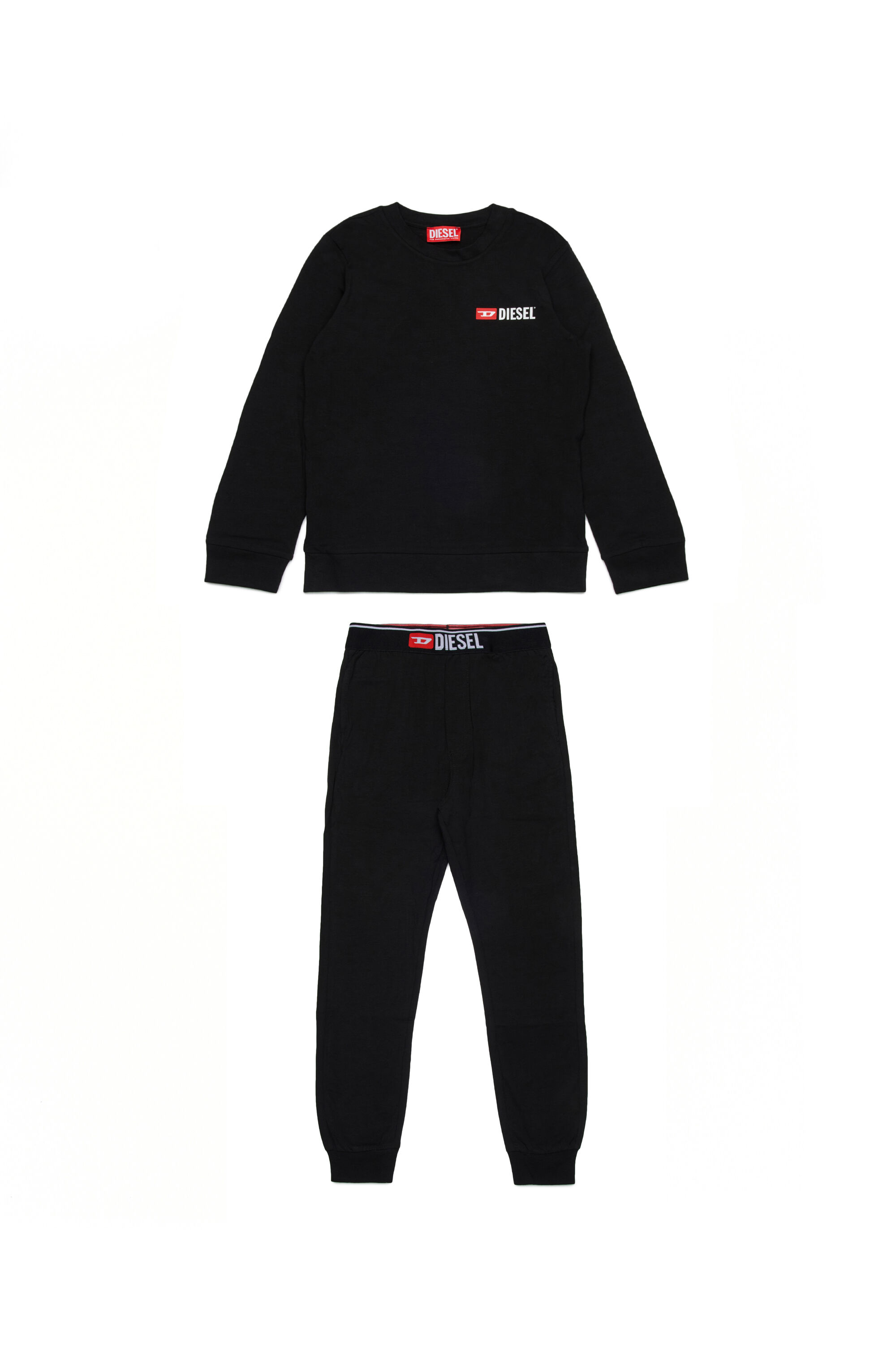 Diesel - UNPELIO, Man's Pyjama set with logo in Black - 1