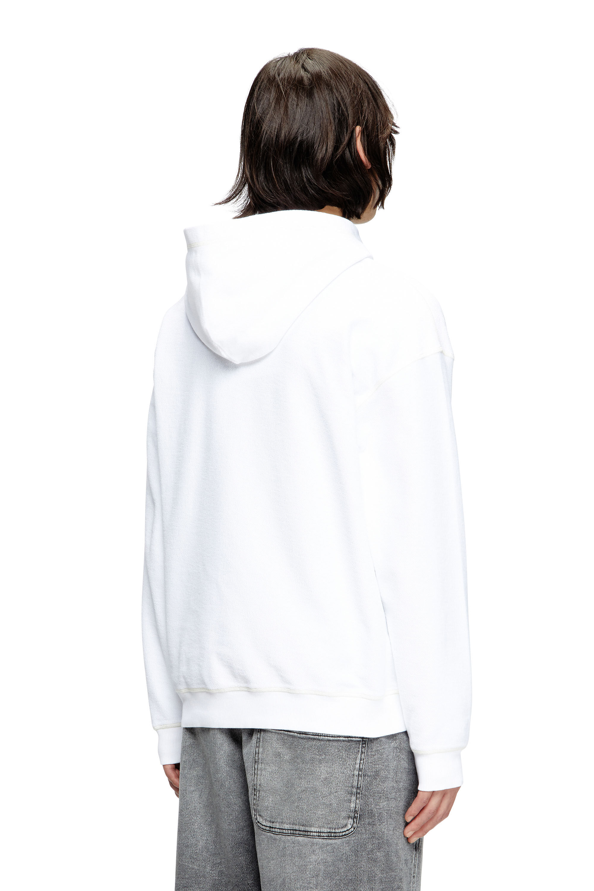 Diesel - S-BOXT-HOOD-HOSHI, Sudadera con capucha y estampado de collar con colgante Unisex in Blanco - 4